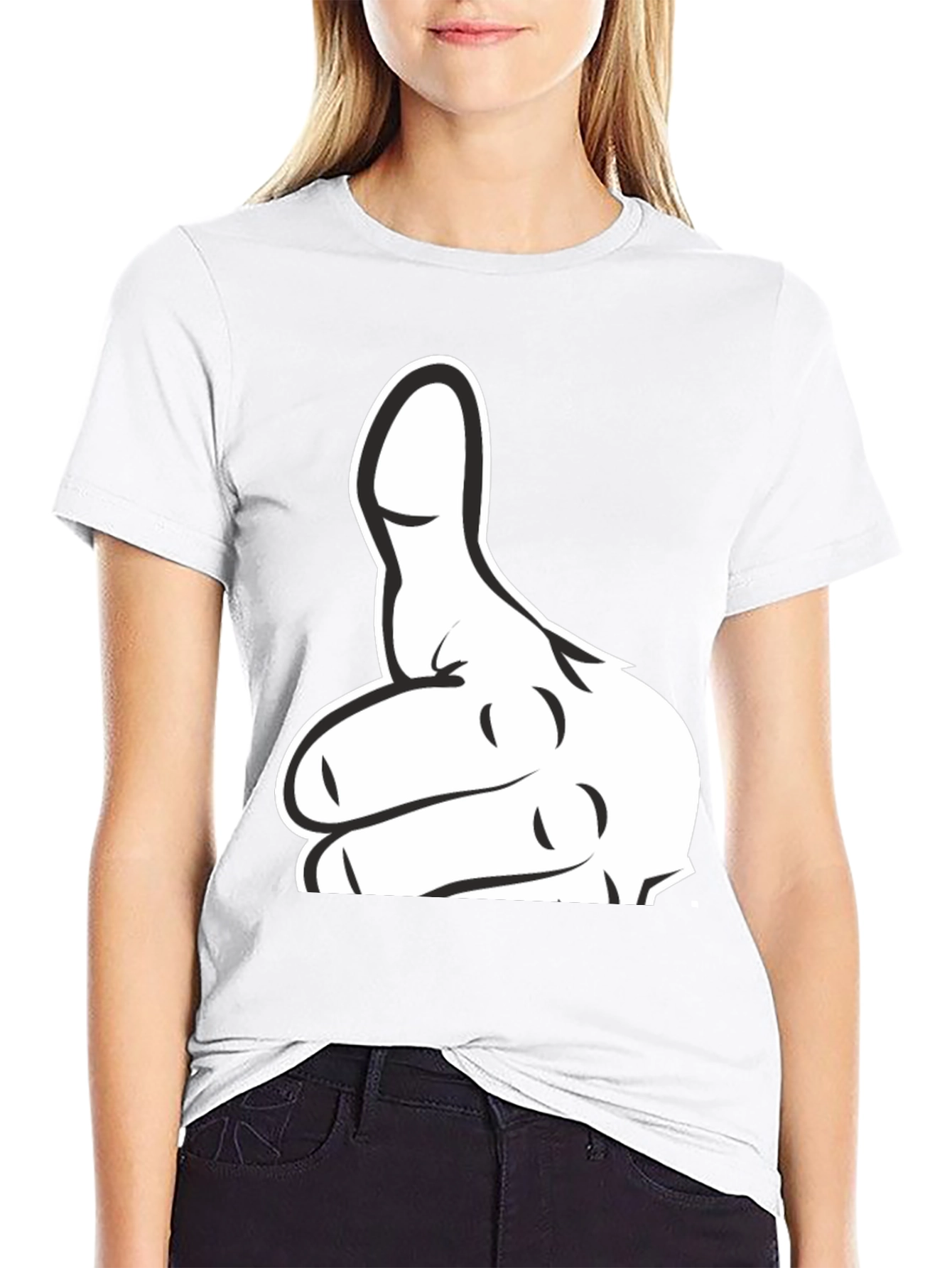 Black Thumbs Up Graphic T-Shirt - Black Cotton Tee view 9