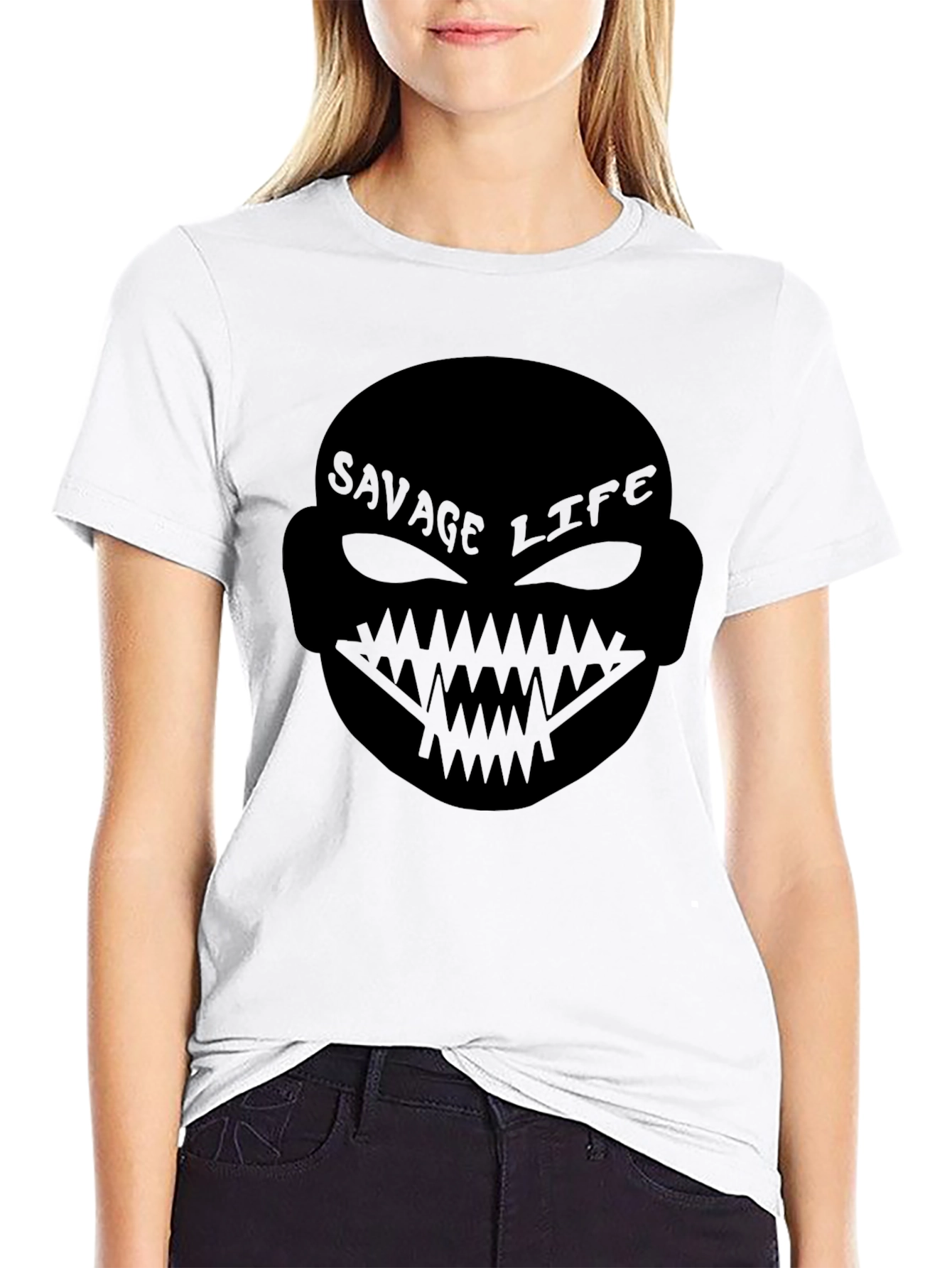 Black Savage Life Graphic T-Shirt - Bold Statement Tee view 9