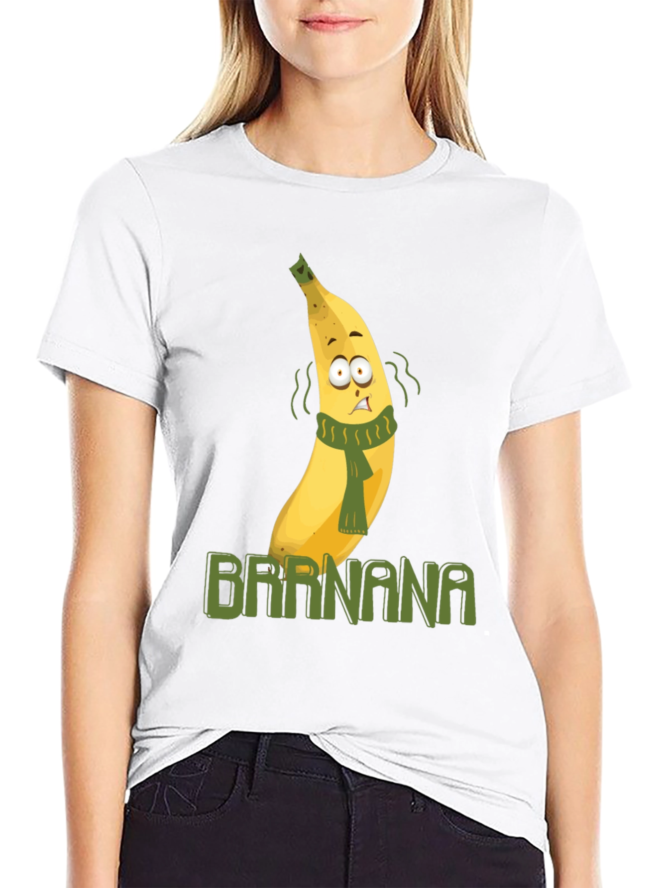 Black Brrr-nana T-Shirt - Humorous Cartoon Fruit Design view 9