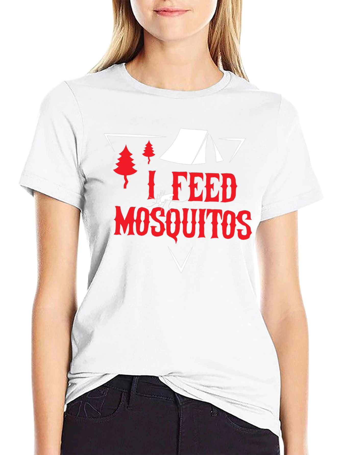 Black I Feed Mosquitos Graphic Tee - Camping Humor T-Shirt view 9