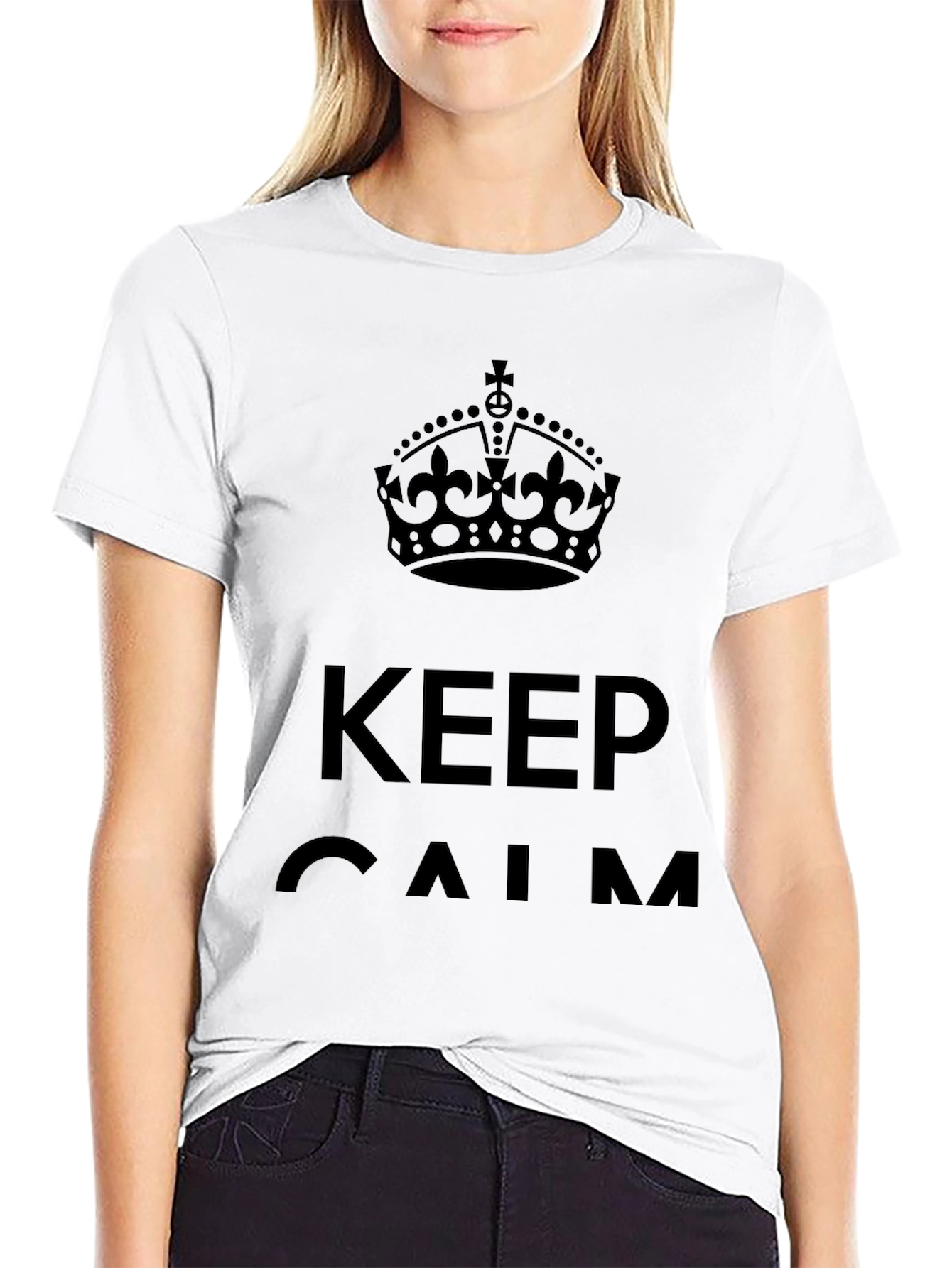 Black Keep Calm Black Graphic Tee view 9