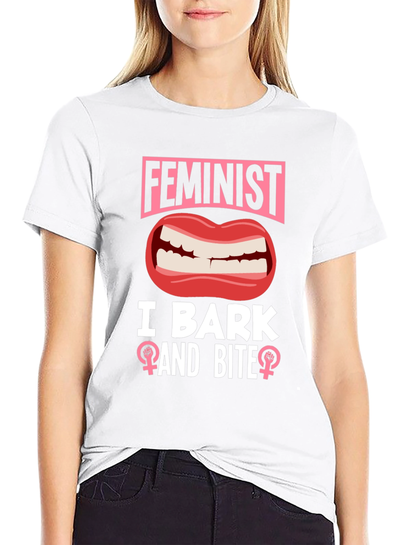 Black Feminist I Bark and Bite Graphic Tee view 9