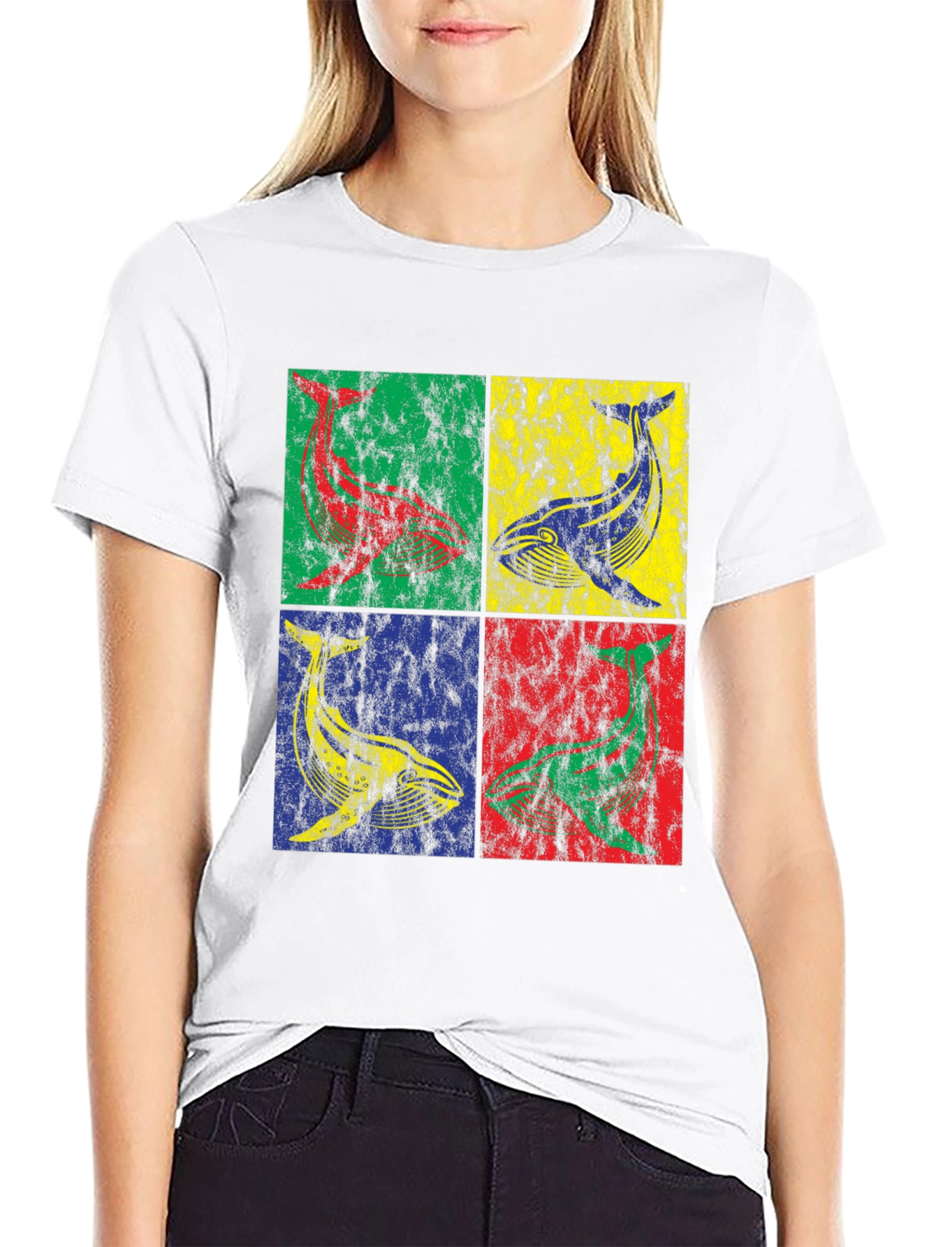 Black Whale Pop Art Graphic T-Shirt - Bold & Unique Design view 9