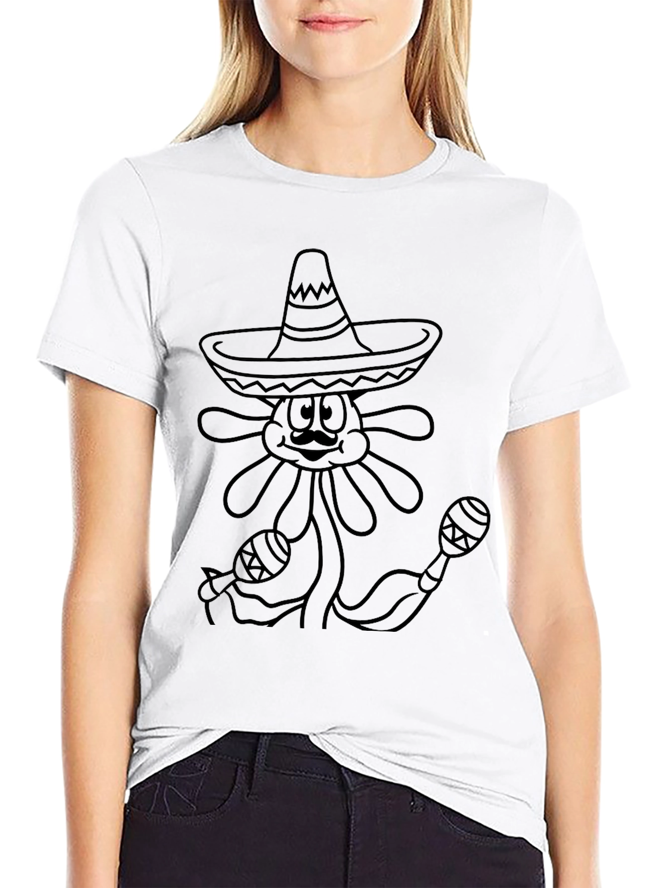 Fun Flower Sombrero Graphic Tee - 9