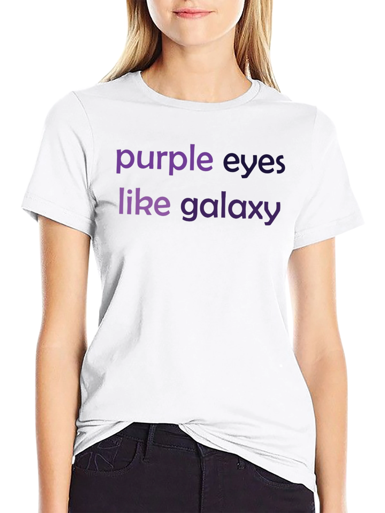 Black Purple Eyes Like Galaxy Graphic Tee view 9