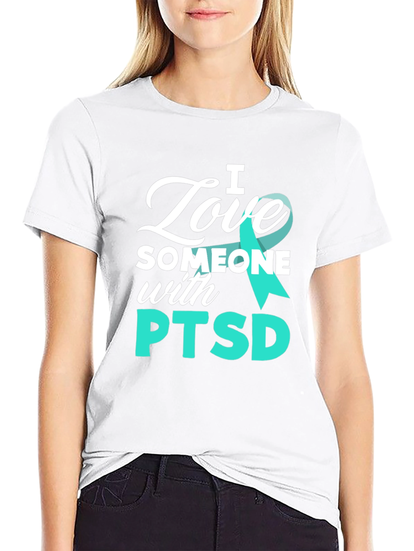 I Love Someone with PTSD Awareness Ribbon T-Shirt - 9
