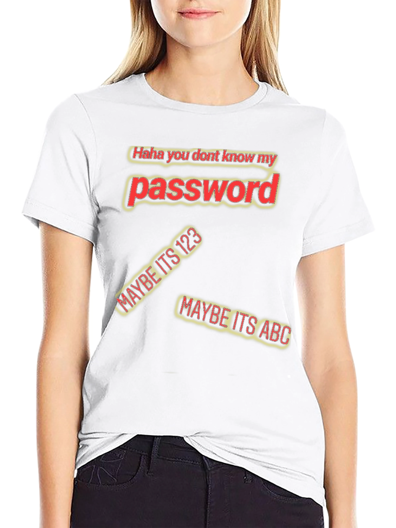 Black Password Humor Black T-Shirt - 'Haha You Don't Know My Password' view 9