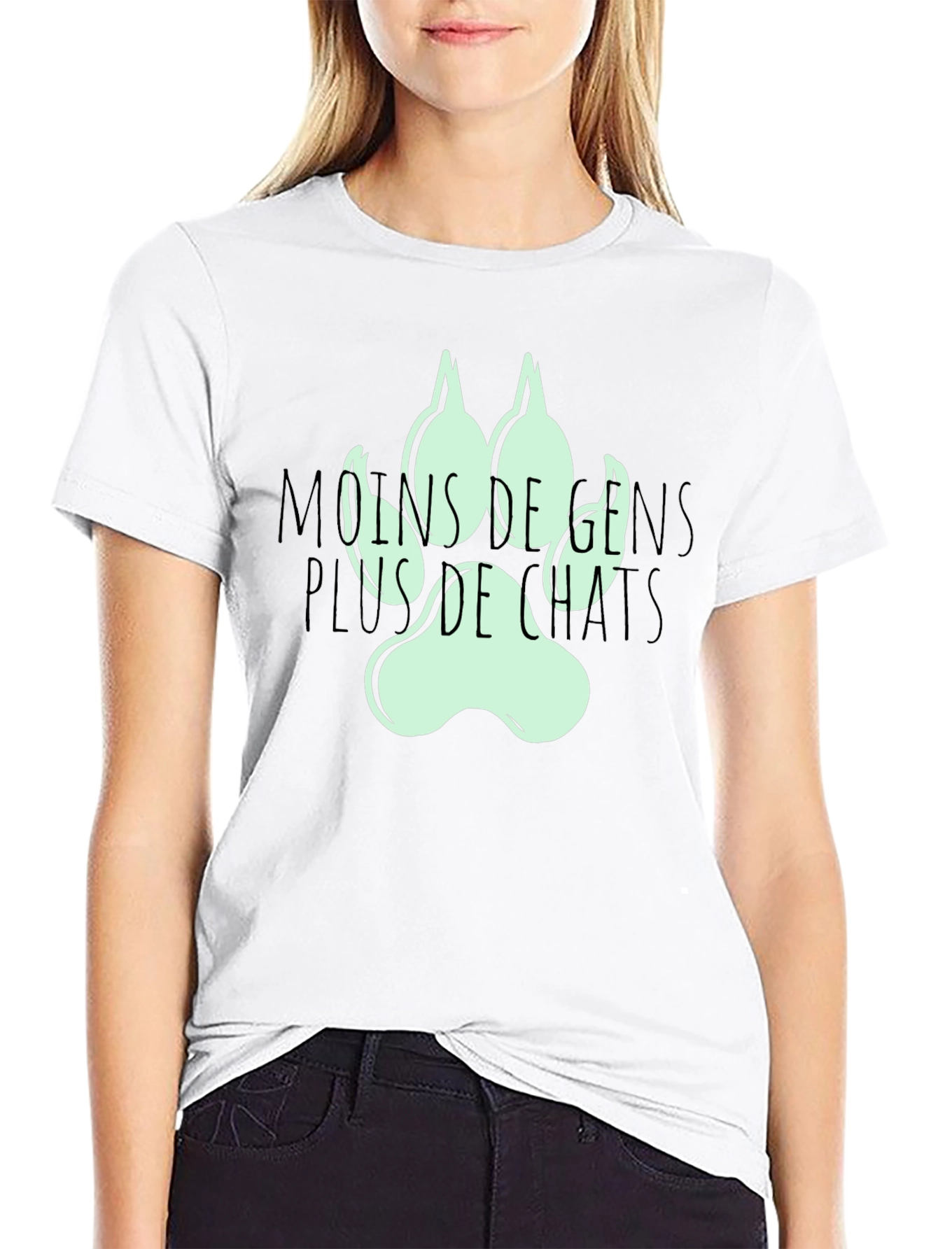 Black Mins De Gens Plus De Chats Black T-Shirt view 9