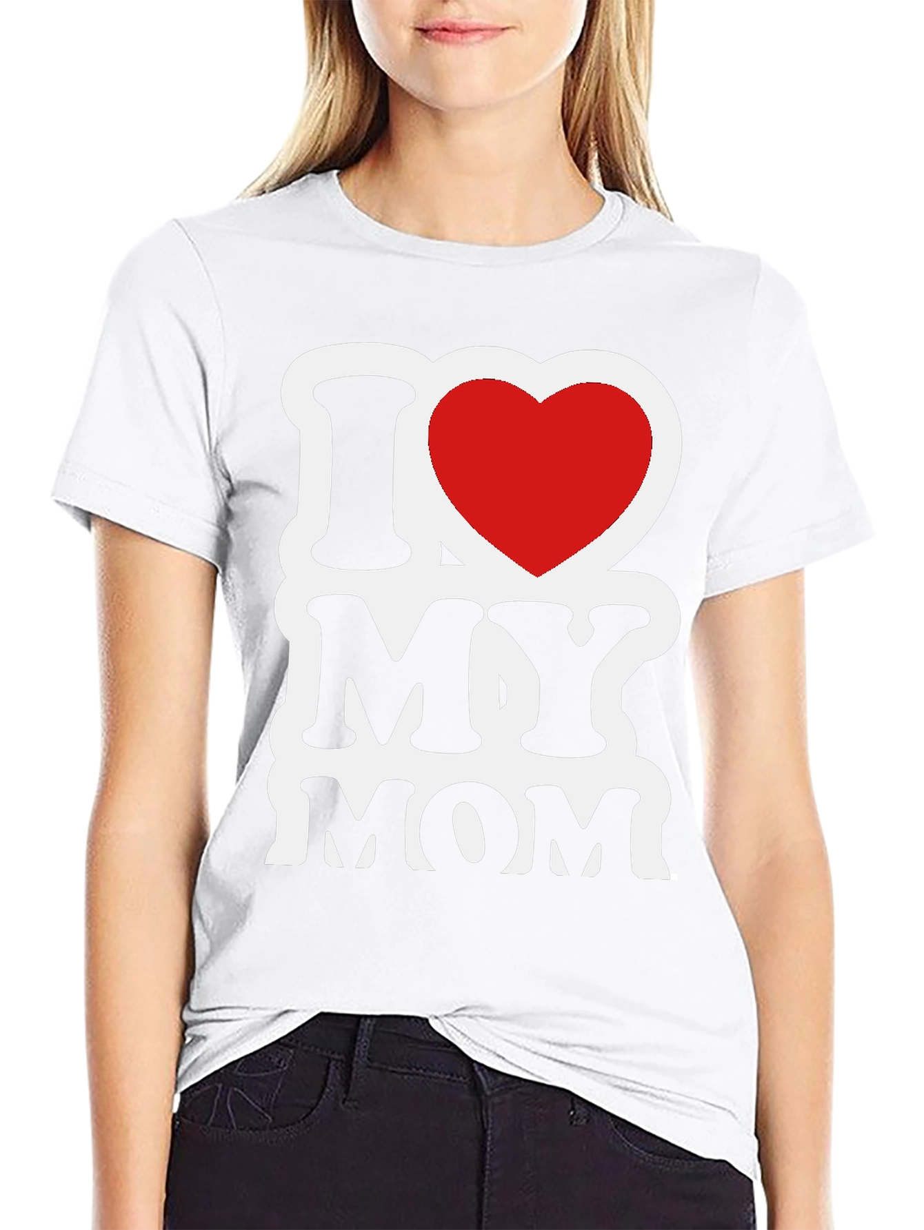 Black I Love My Mom Graphic T-Shirt - Black view 9