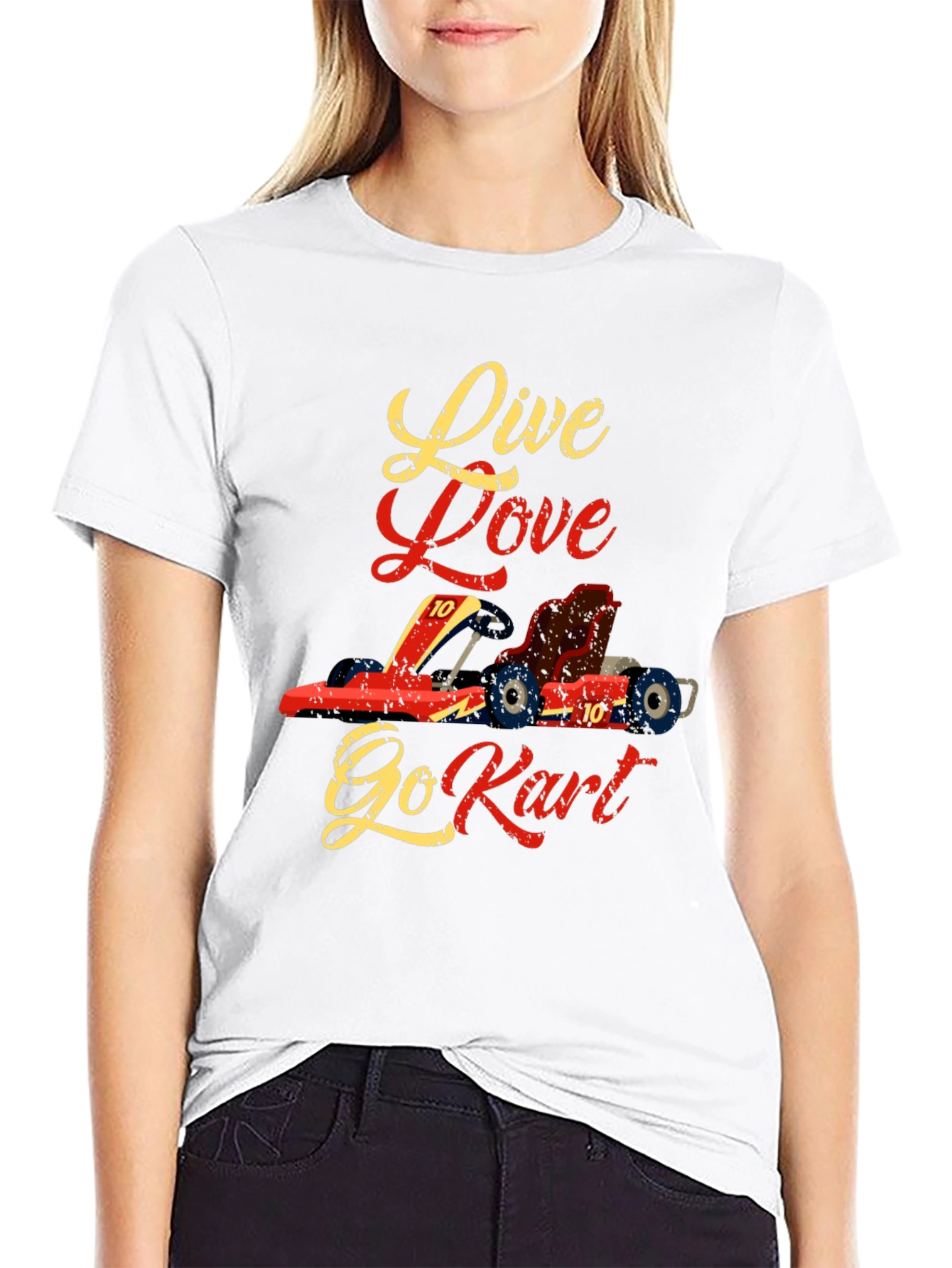Black Live Love Go Kart T-Shirt view 9