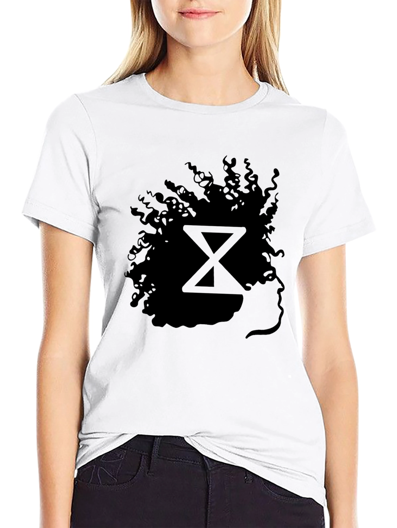 Black Silhouette Graphic Print Black T-Shirt view 9