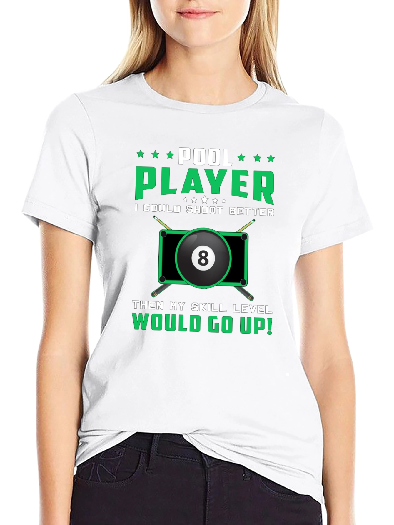 Black Pool Player Graphic Tee - Billiards Humor T-Shirt view 9