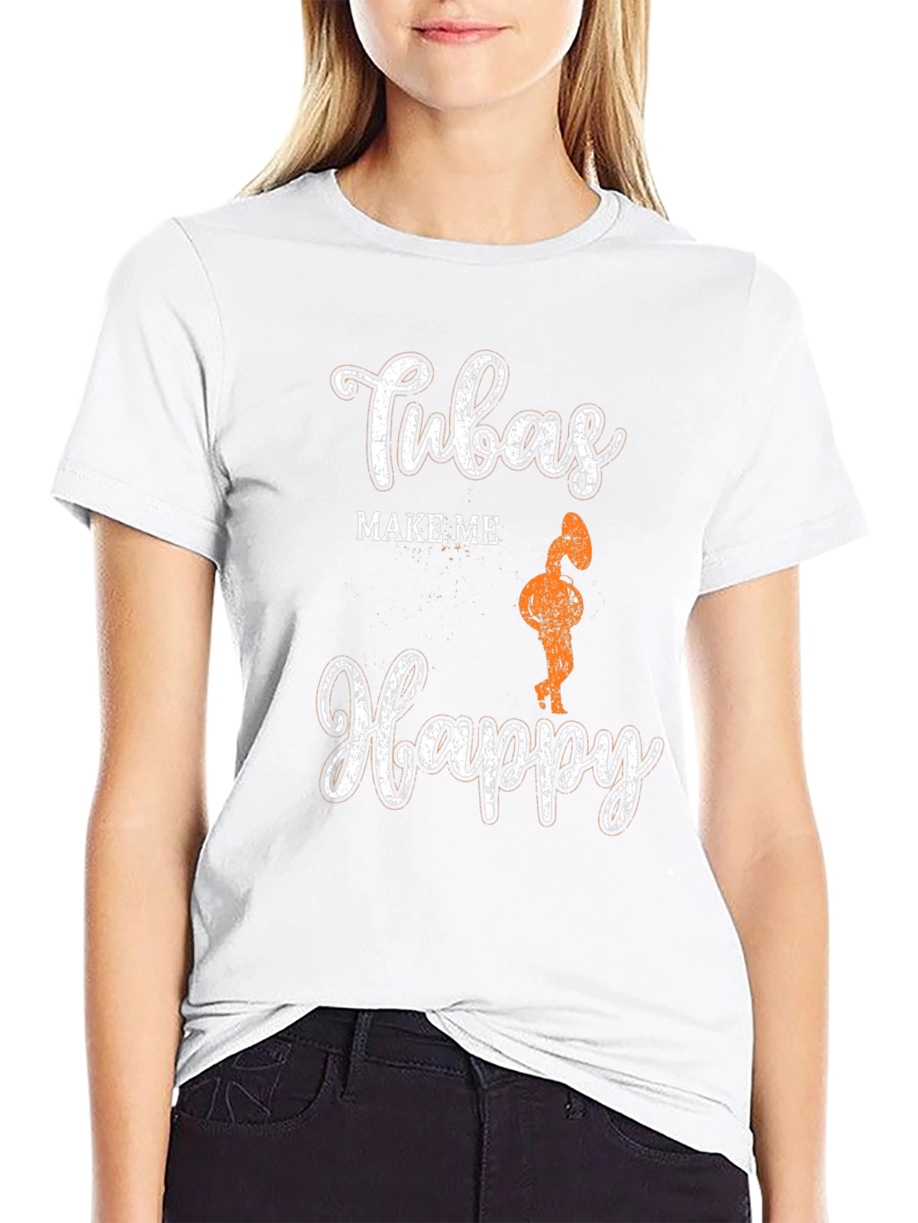Black Tubas Make Me Happy Graphic Tee view 9