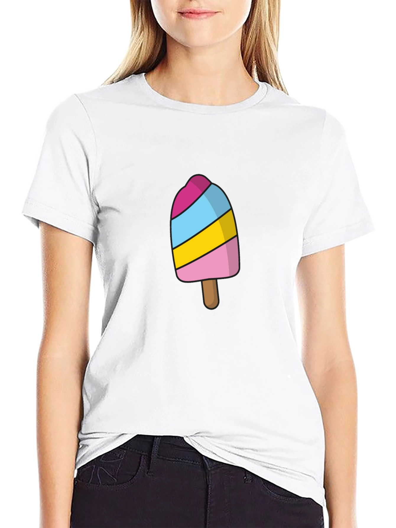 Black Fun Ice Cream Popsicle Graphic T-Shirt view 9