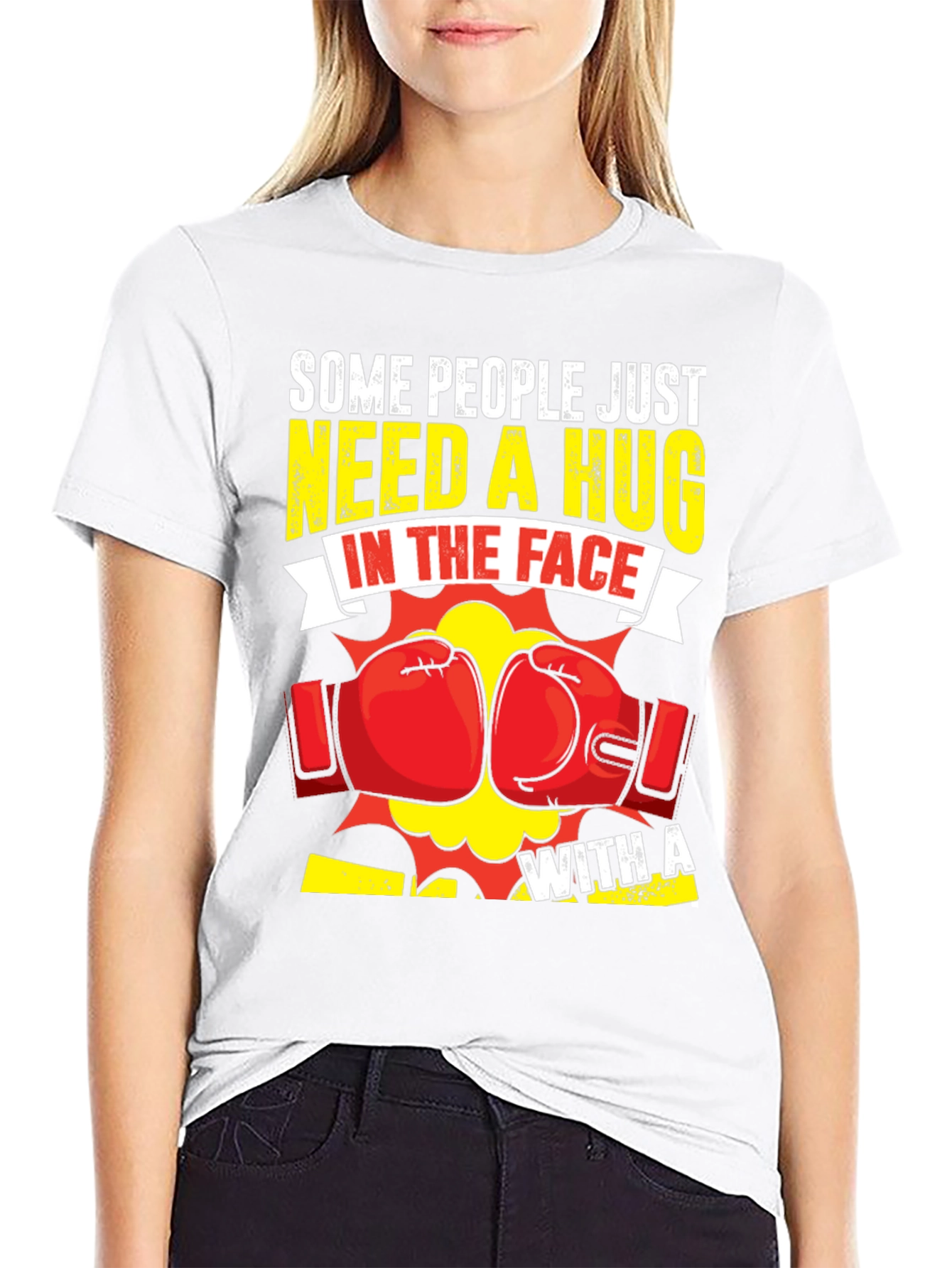 Black Funny Boxing "Hug In The Face" Graphic Tee view 9