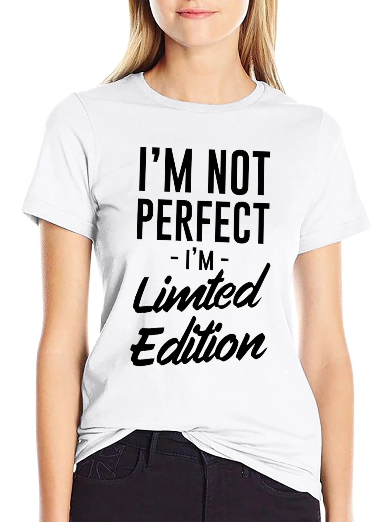 Black I'm Not Perfect Limited Edition Black T-Shirt view 9