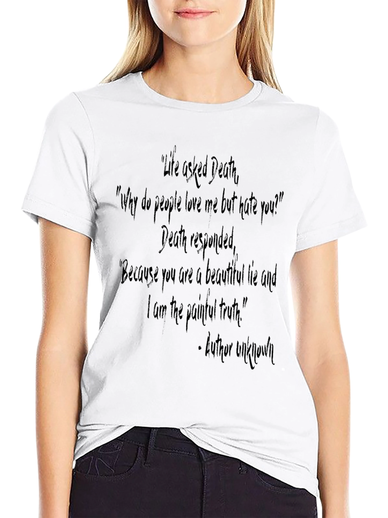 Black Life & Death Quote Graphic Tee - Black view 9