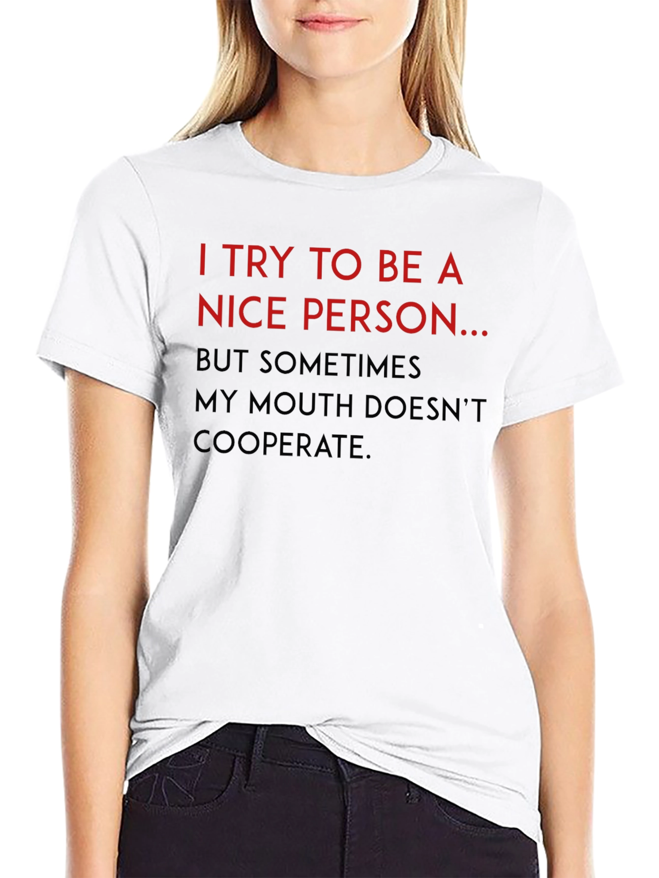 Black Funny "Nice Person" Graphic Tee view 9