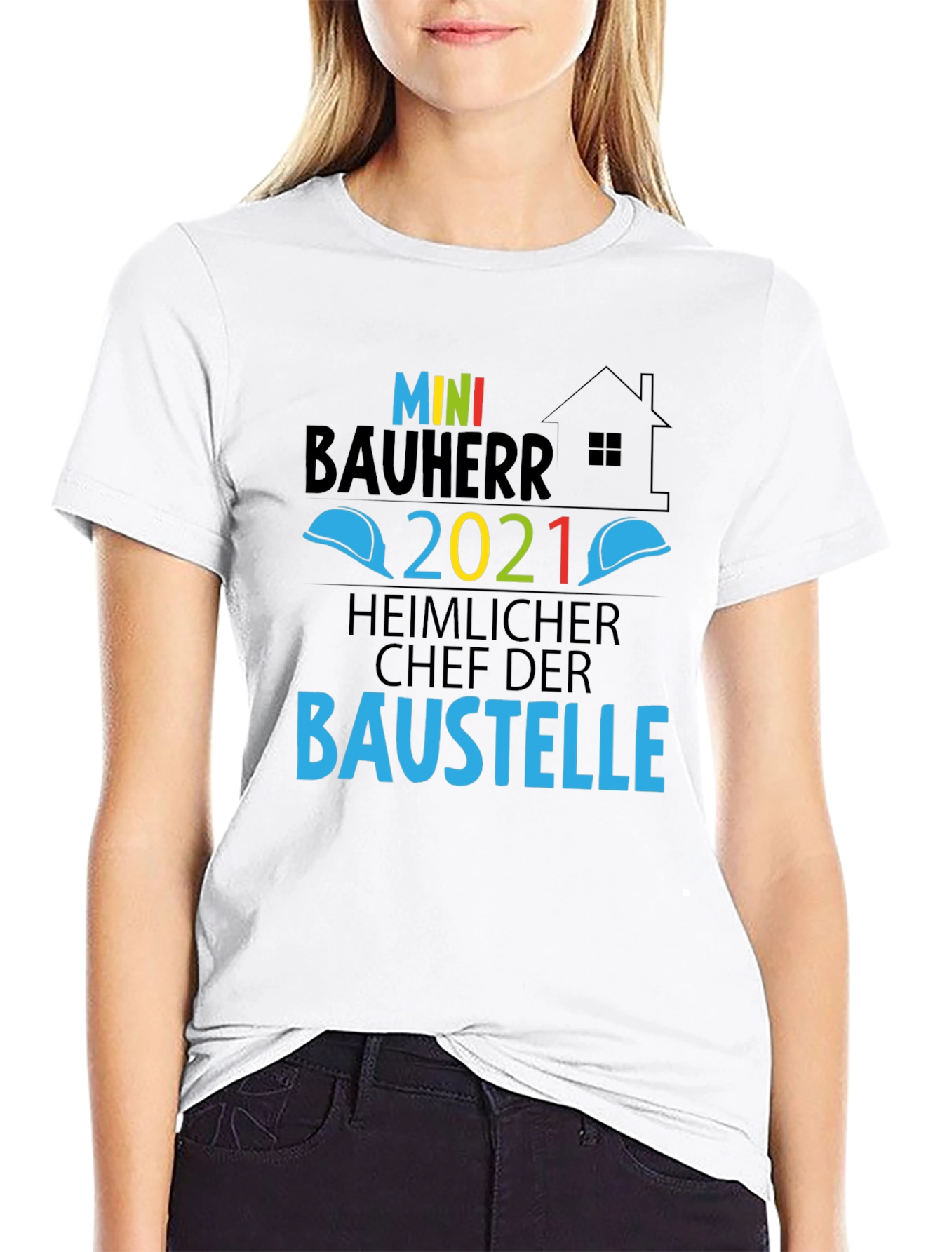 Black Mini Bauherr 2021 Construction Boss T-Shirt view 9