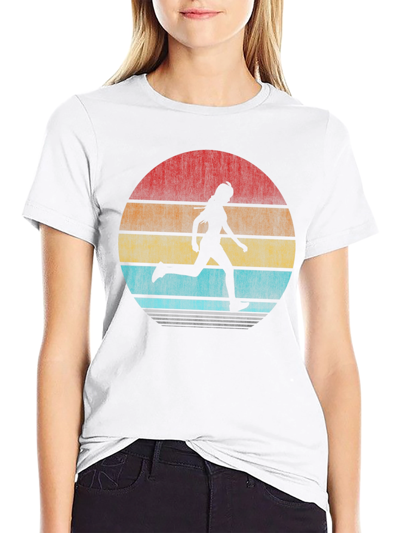 Retro Runner Graphic Tee - Vintage Sunset Design - 9