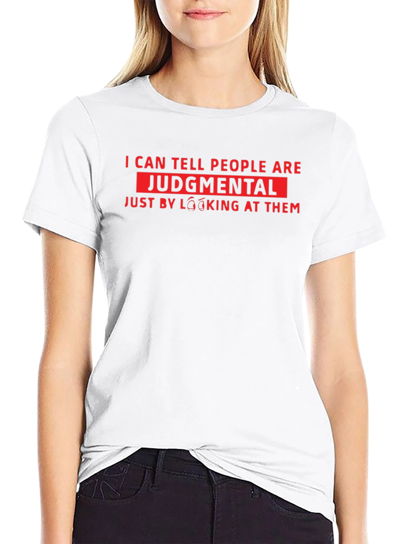 Black Judgmental Funny Graphic T-Shirt view 9