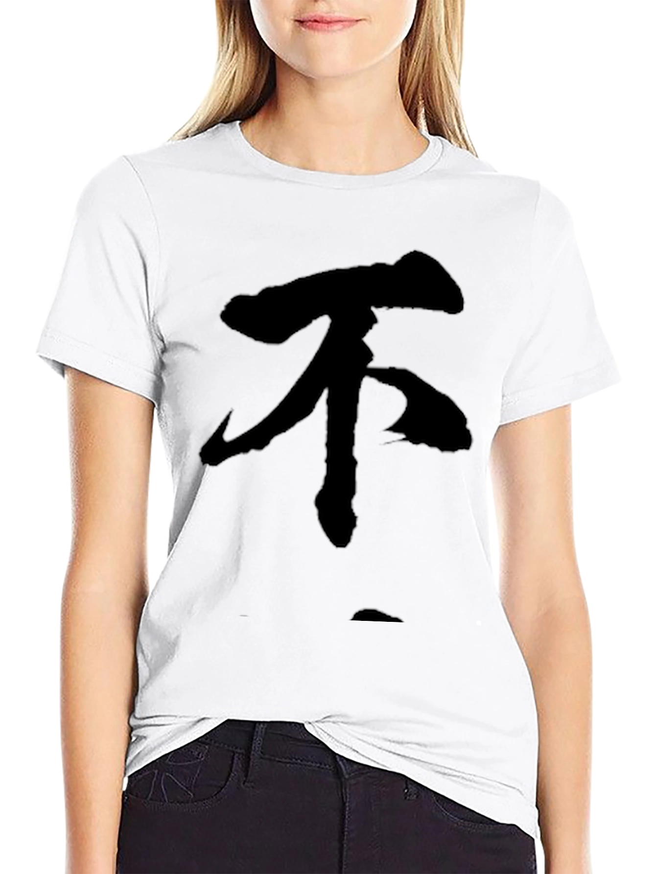 Black Black T-Shirt with Japanese Symbol view 9