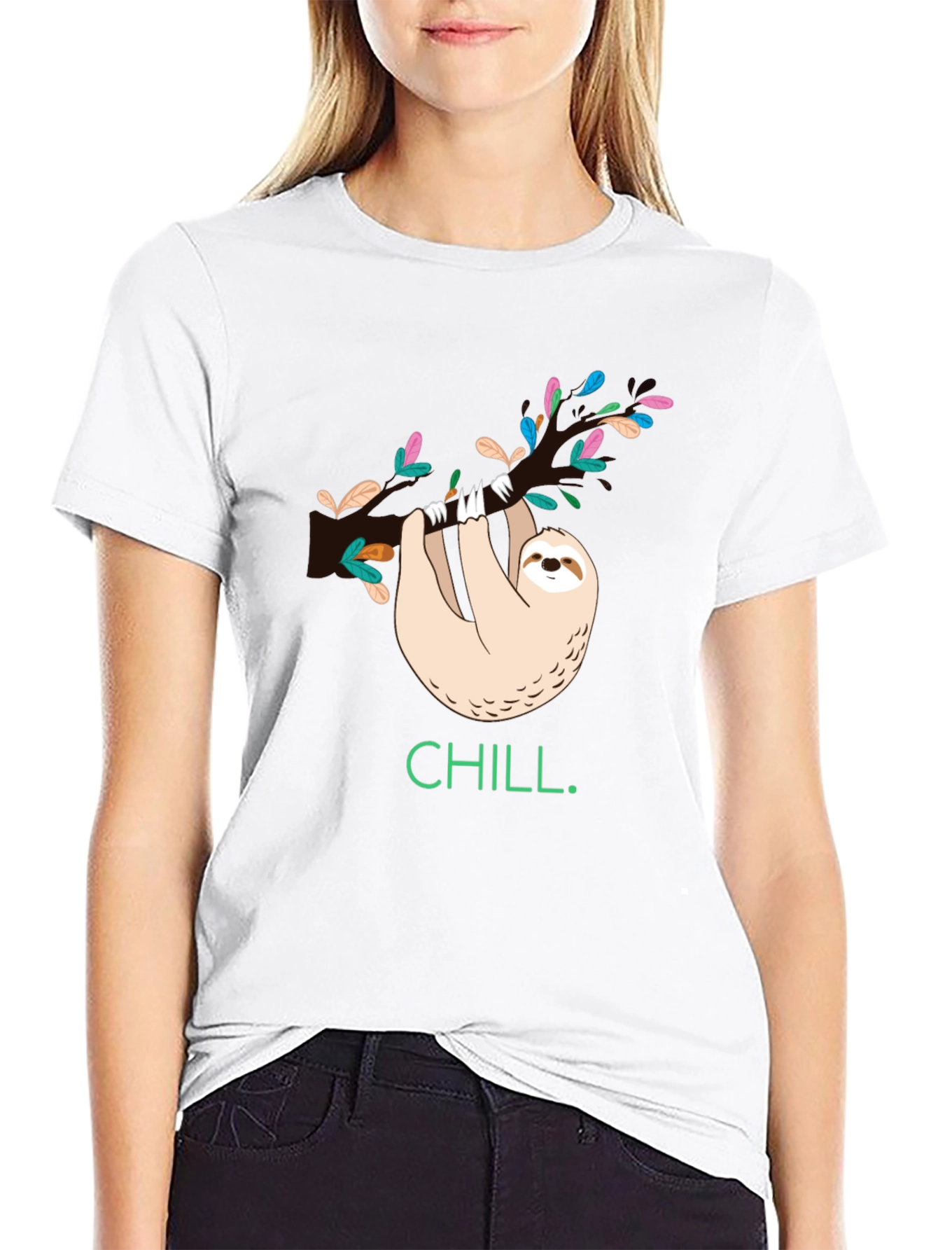 Black Chill Sloth Graphic T-Shirt - Relaxed & Stylish Tee view 9