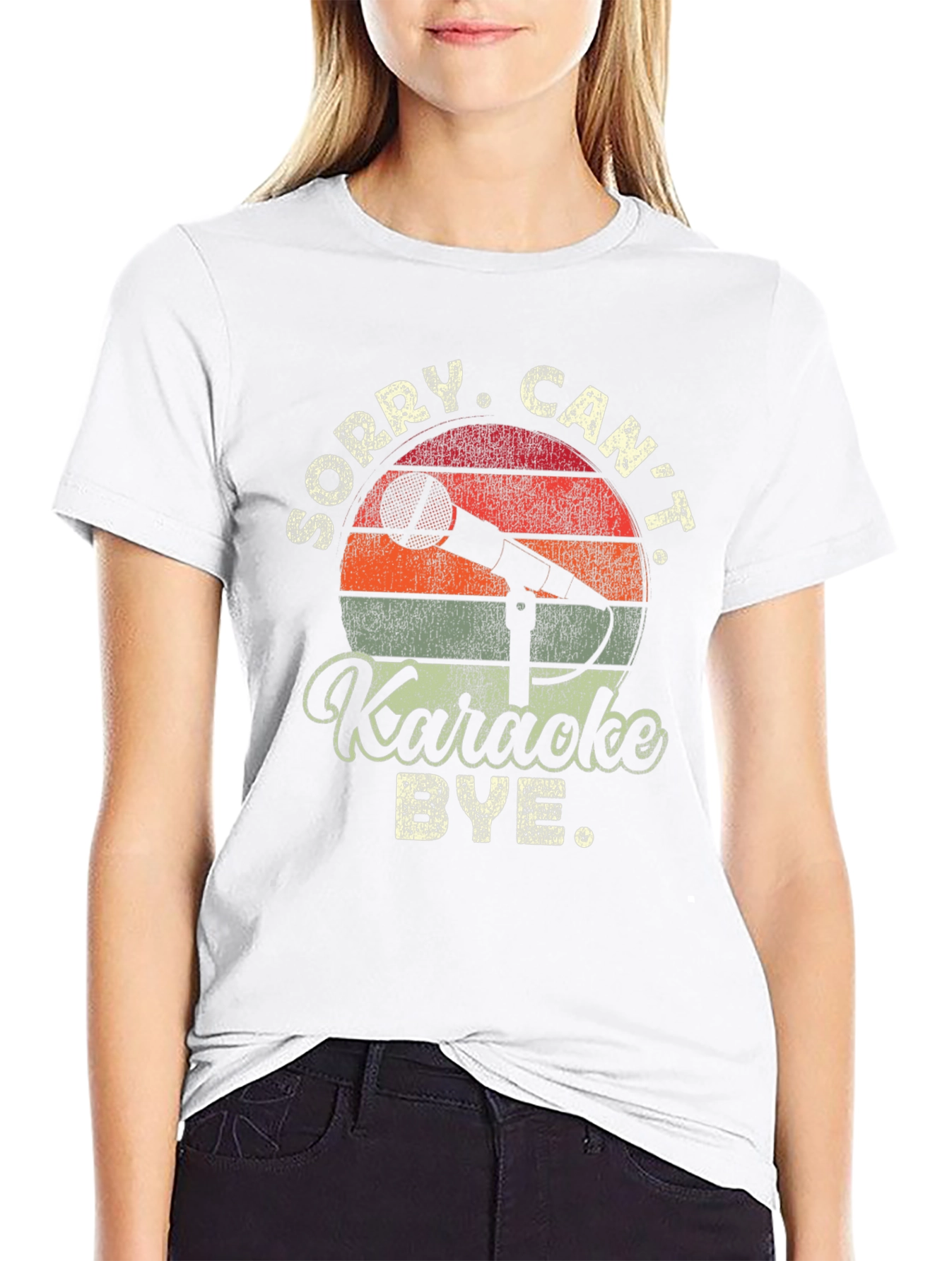 Black Karaoke T-Shirt: Sorry, Can't, Bye view 9