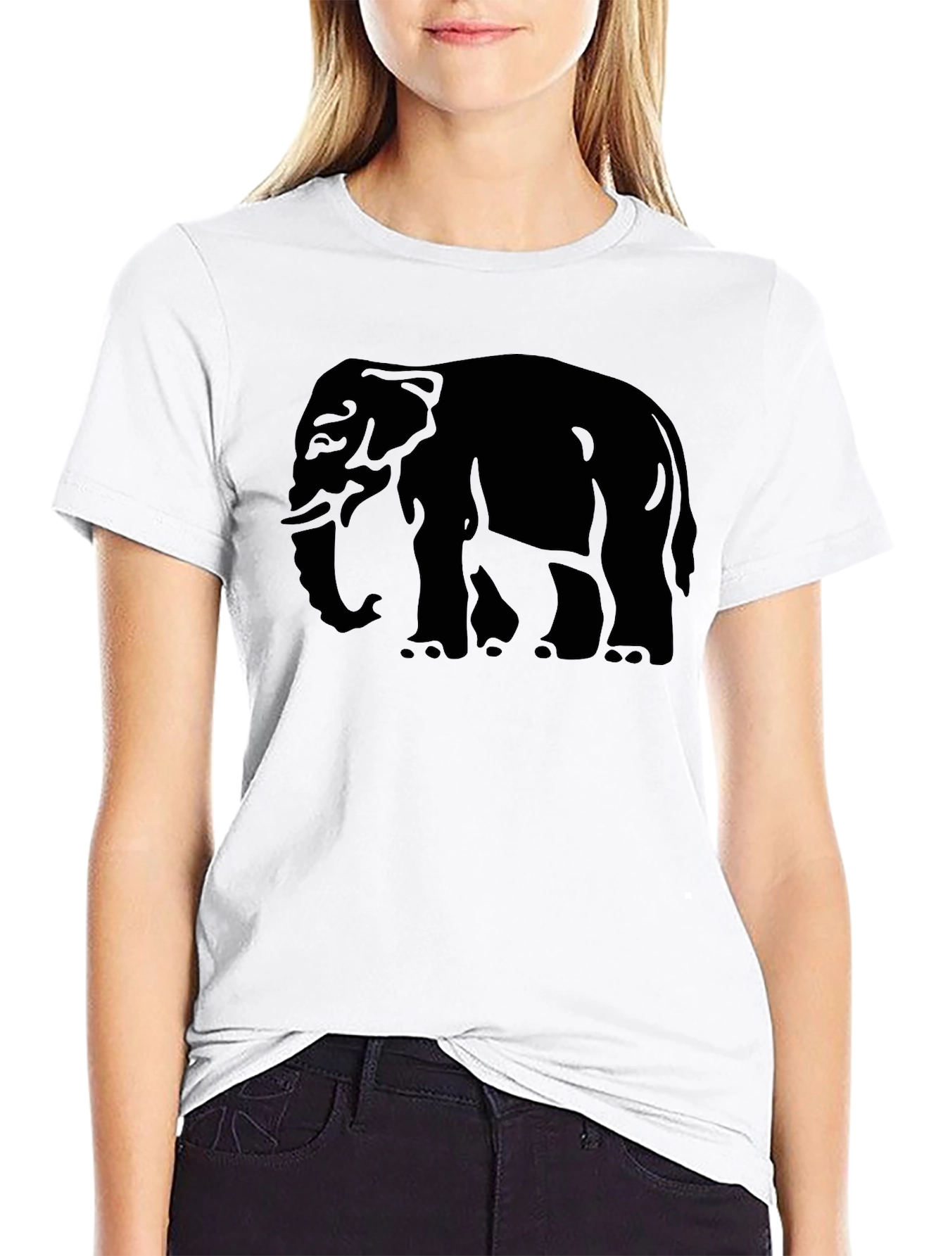 Black Elephant Graphic Tee - Men's Black Cotton T-Shirt view 9