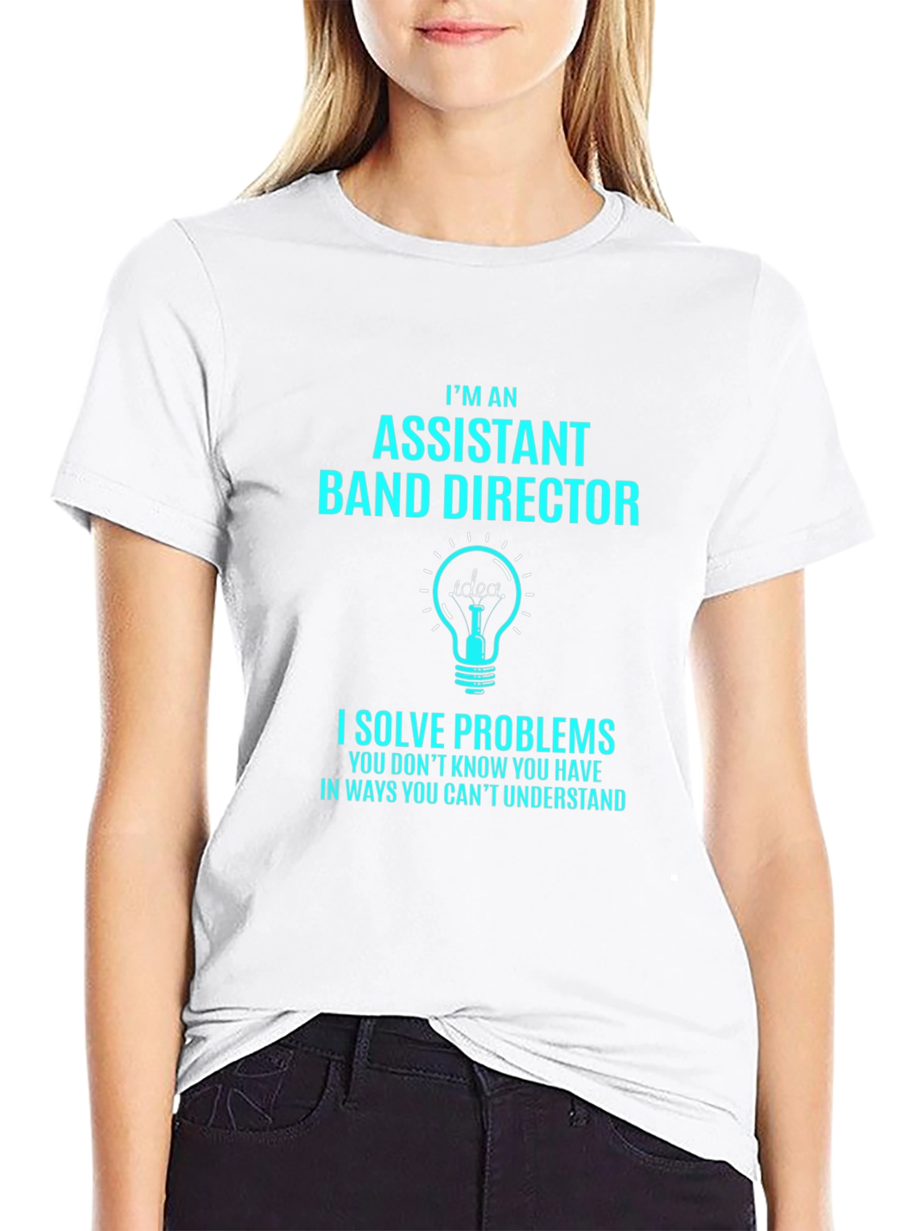 Black Assistant Band Director T-Shirt: I Solve Problems Tee view 9