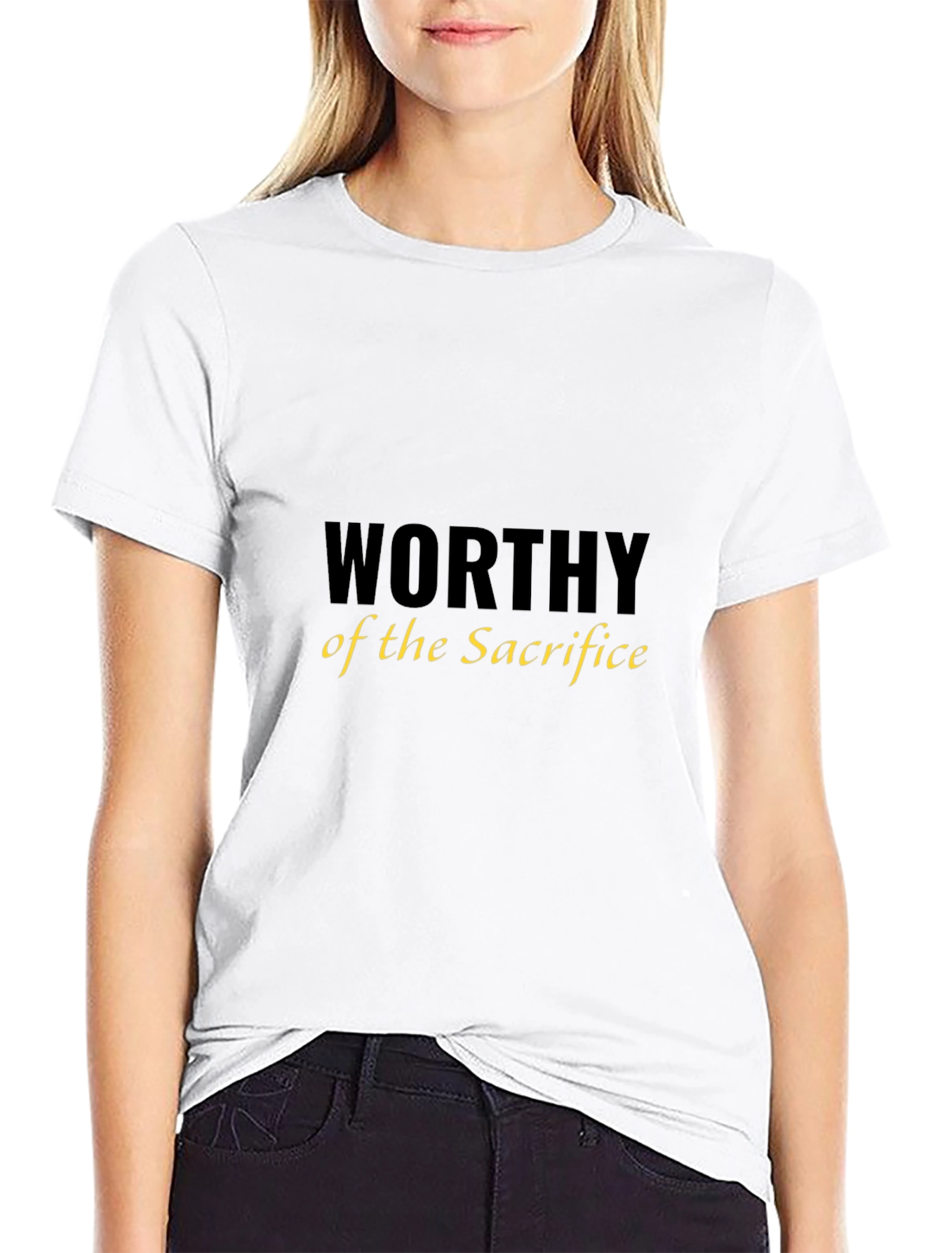 Black Worthy of the Sacrifice Black T-Shirt view 9
