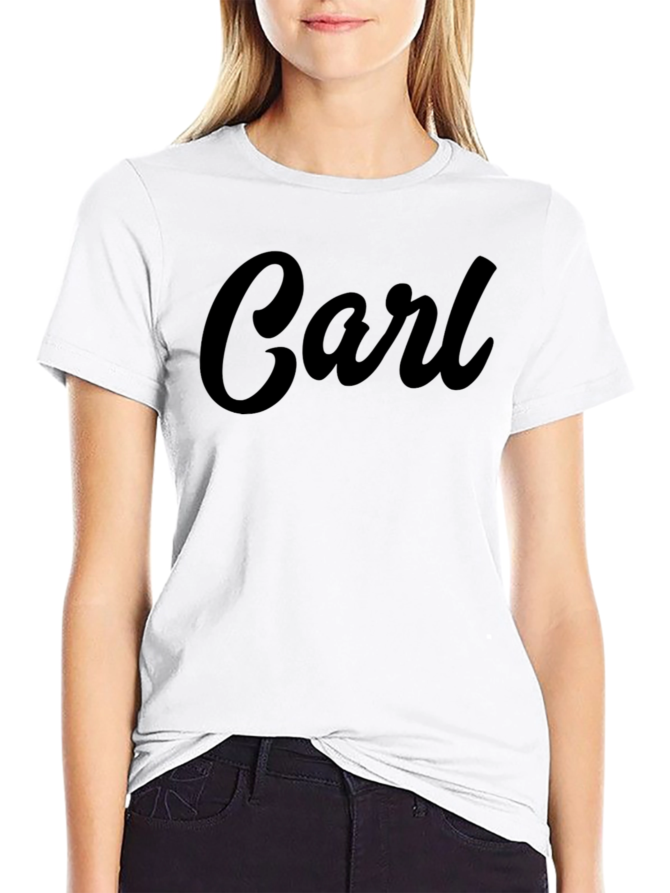 Black Personalized 'Carl' Black T-Shirt - Custom Name Tee view 9