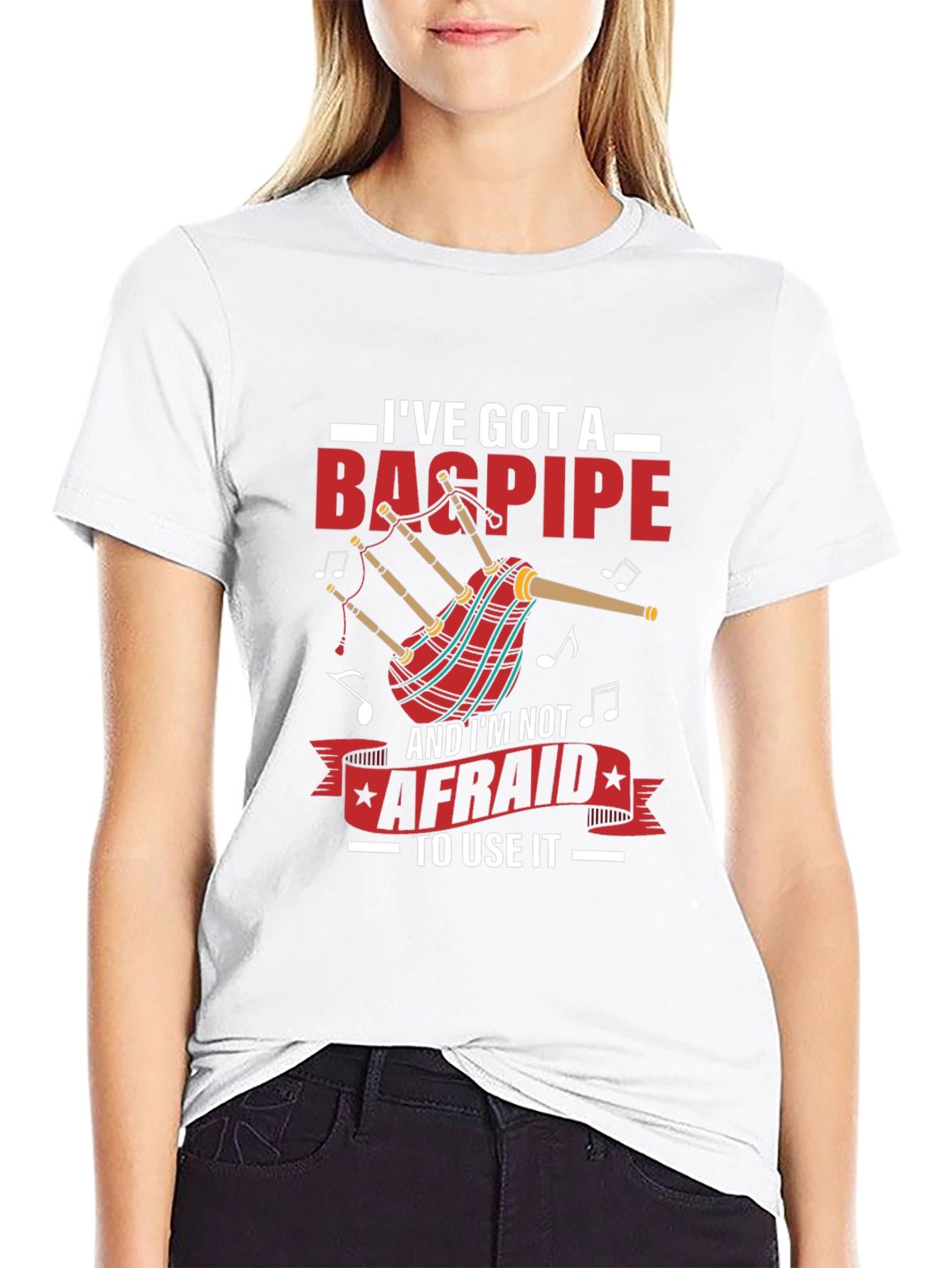 Black Bagpipe T-Shirt - I've Got A Bagpipe view 9