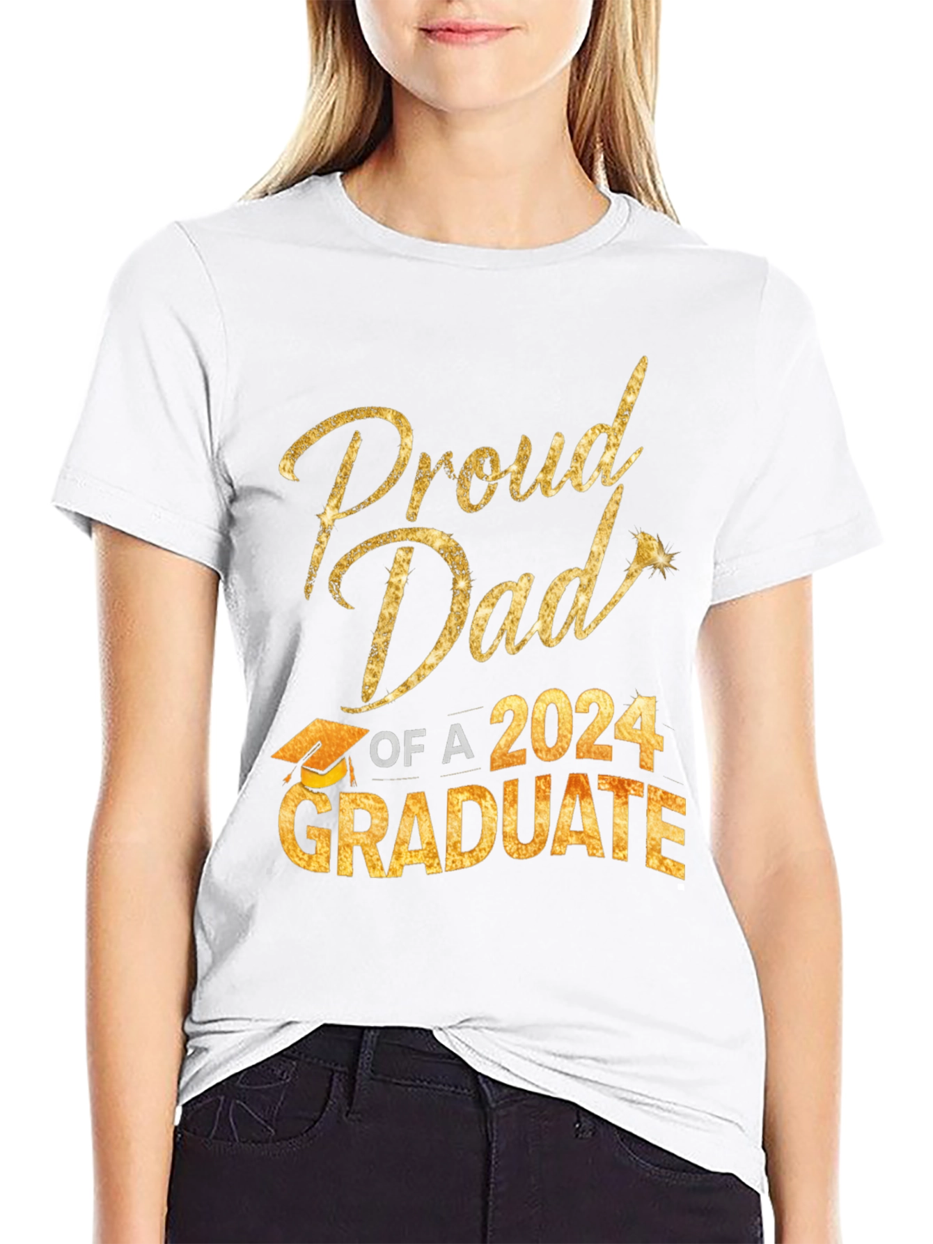 Black Proud Dad of a 2024 Graduate T-Shirt view 9