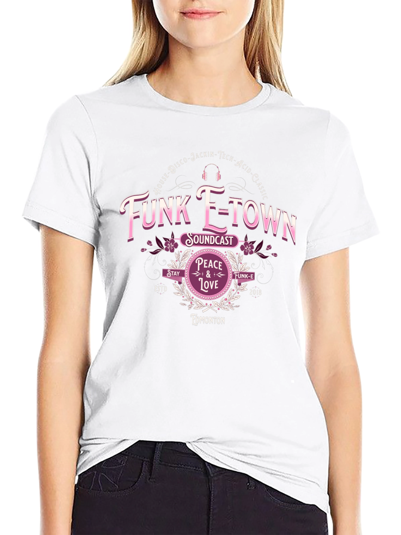 Black Funk E-Town Soundcast Black T-Shirt view 9