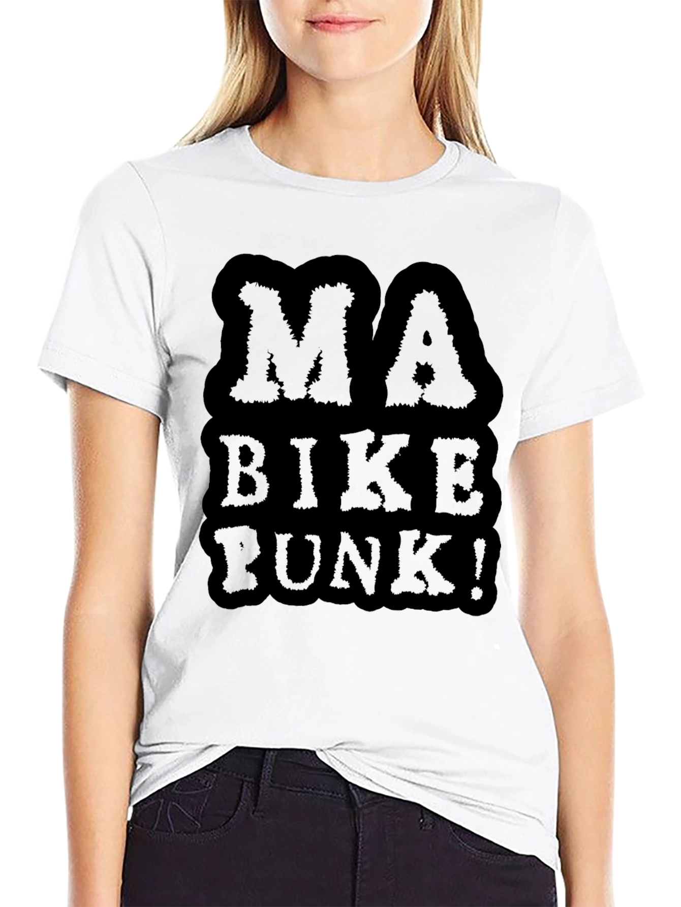 Black Ma Bike Punk Graphic Tee - Black Cotton T-Shirt view 9