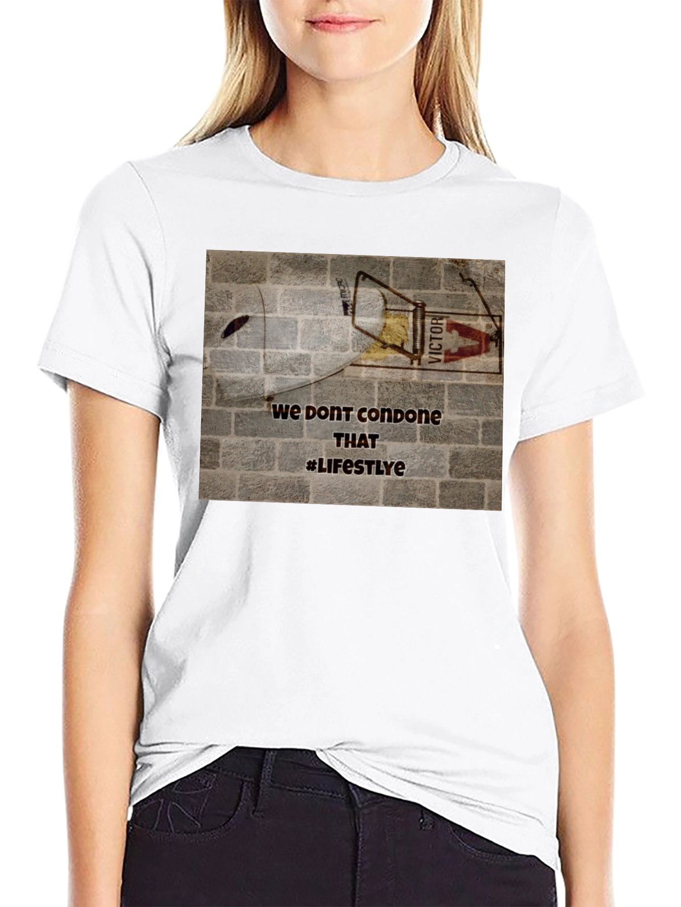 Black Edgy Graphic Tee: We Don't Condone That Lifestyle view 9