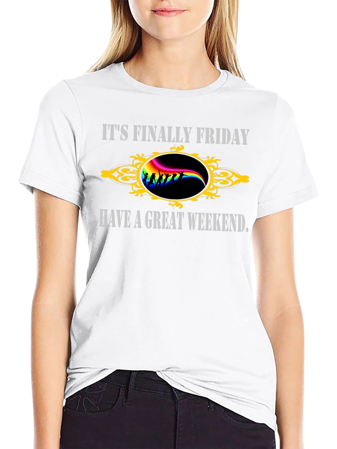 Black It's Finally Friday T-Shirt view 9