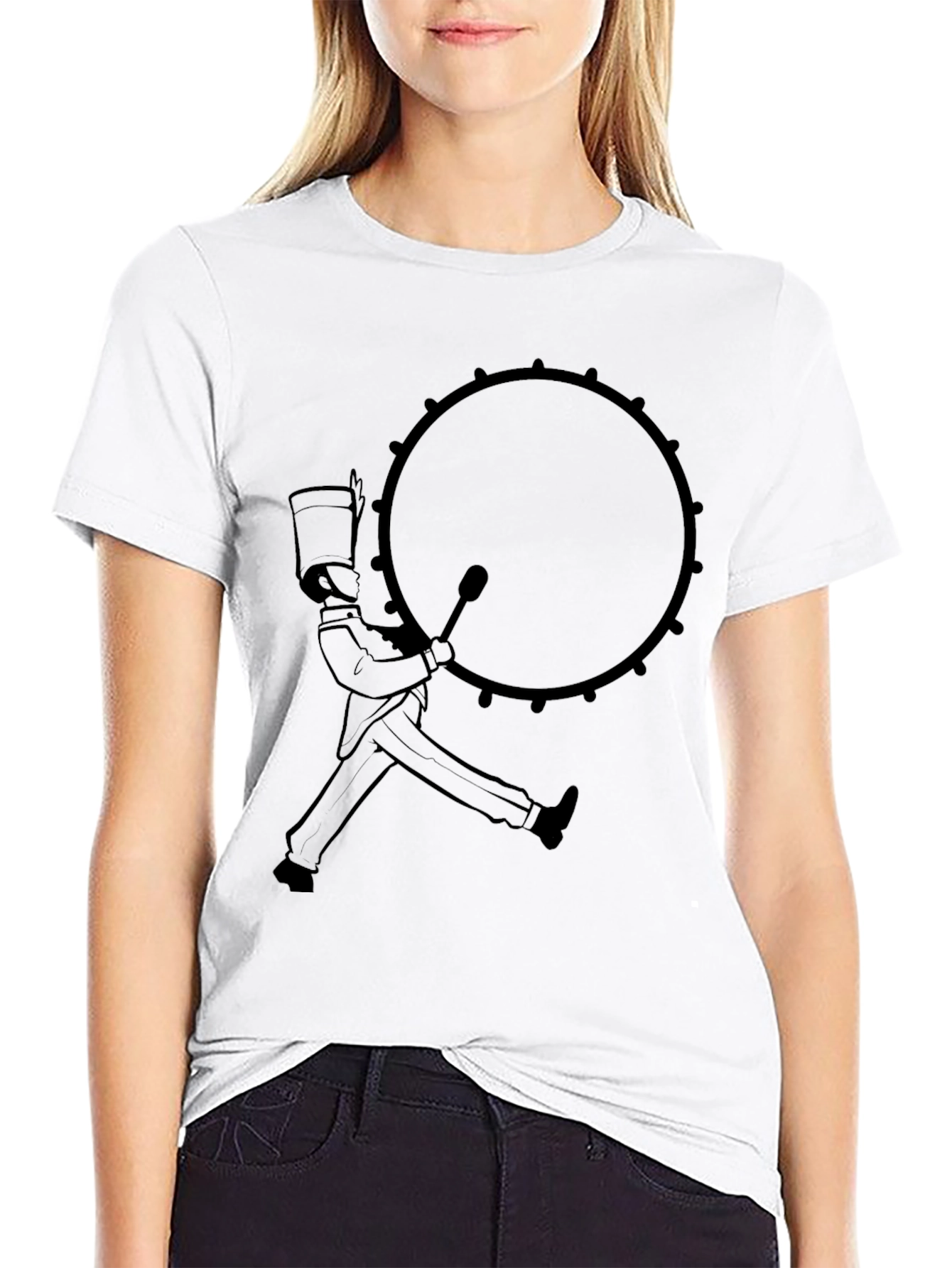 Black Marching Band Drummer T-Shirt view 9