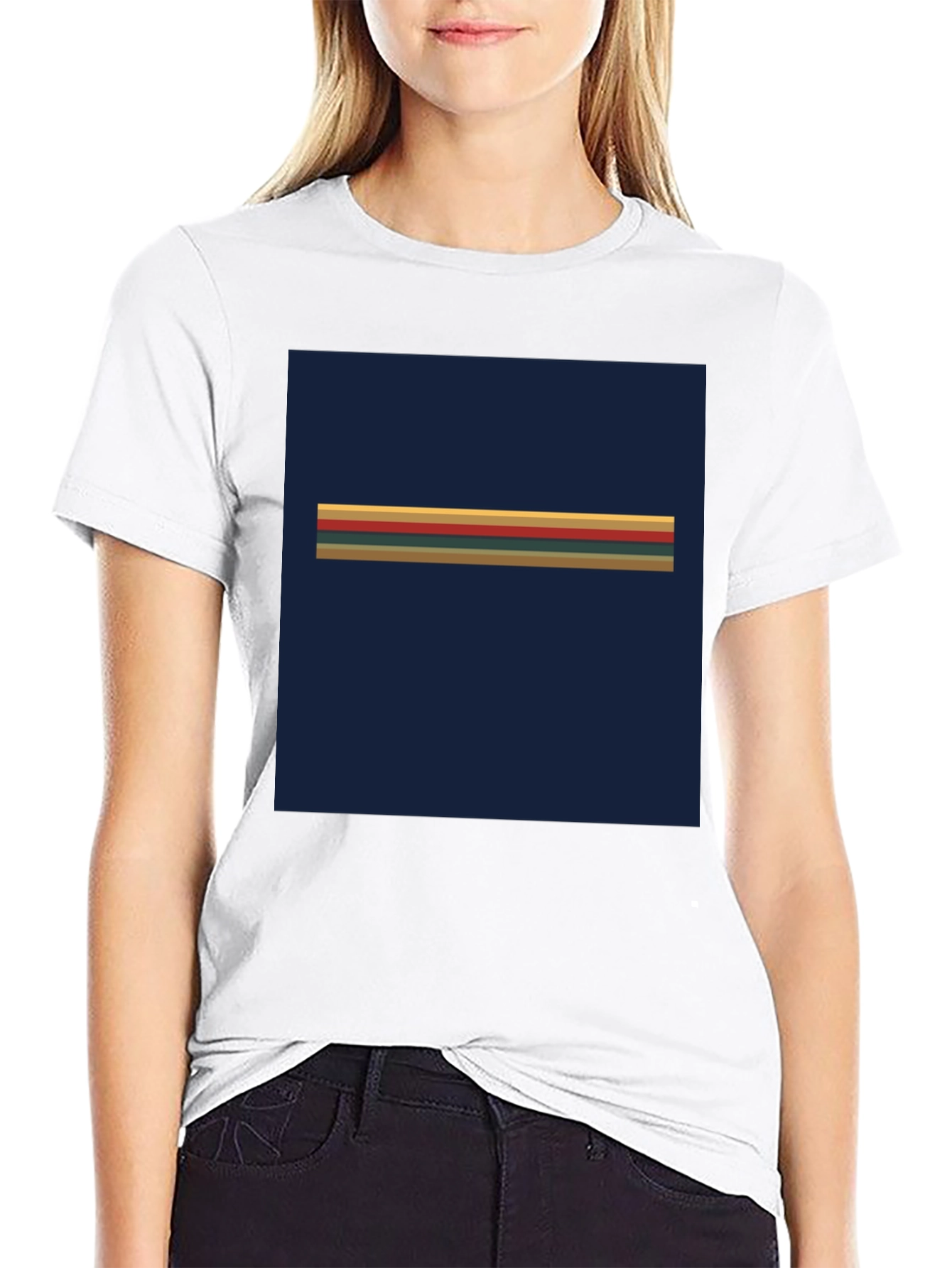 Black Retro Stripe Graphic Tee - Dr. Who Inspired view 9