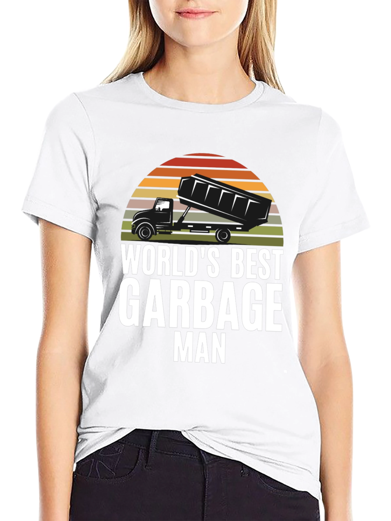 Black World's Best Garbage Man Black Graphic T-Shirt view 9