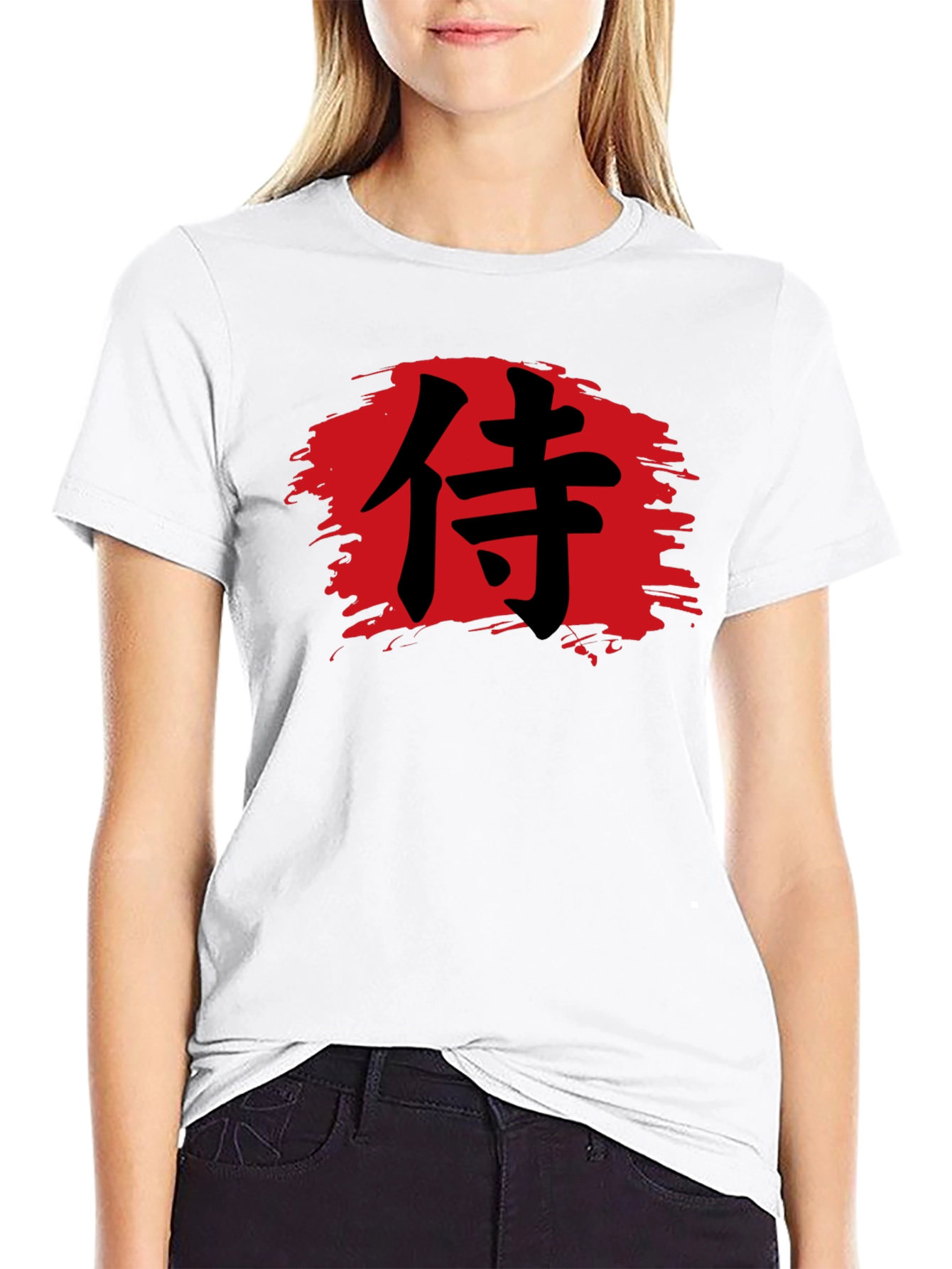 Black Samurai Brush Stroke T-Shirt view 9