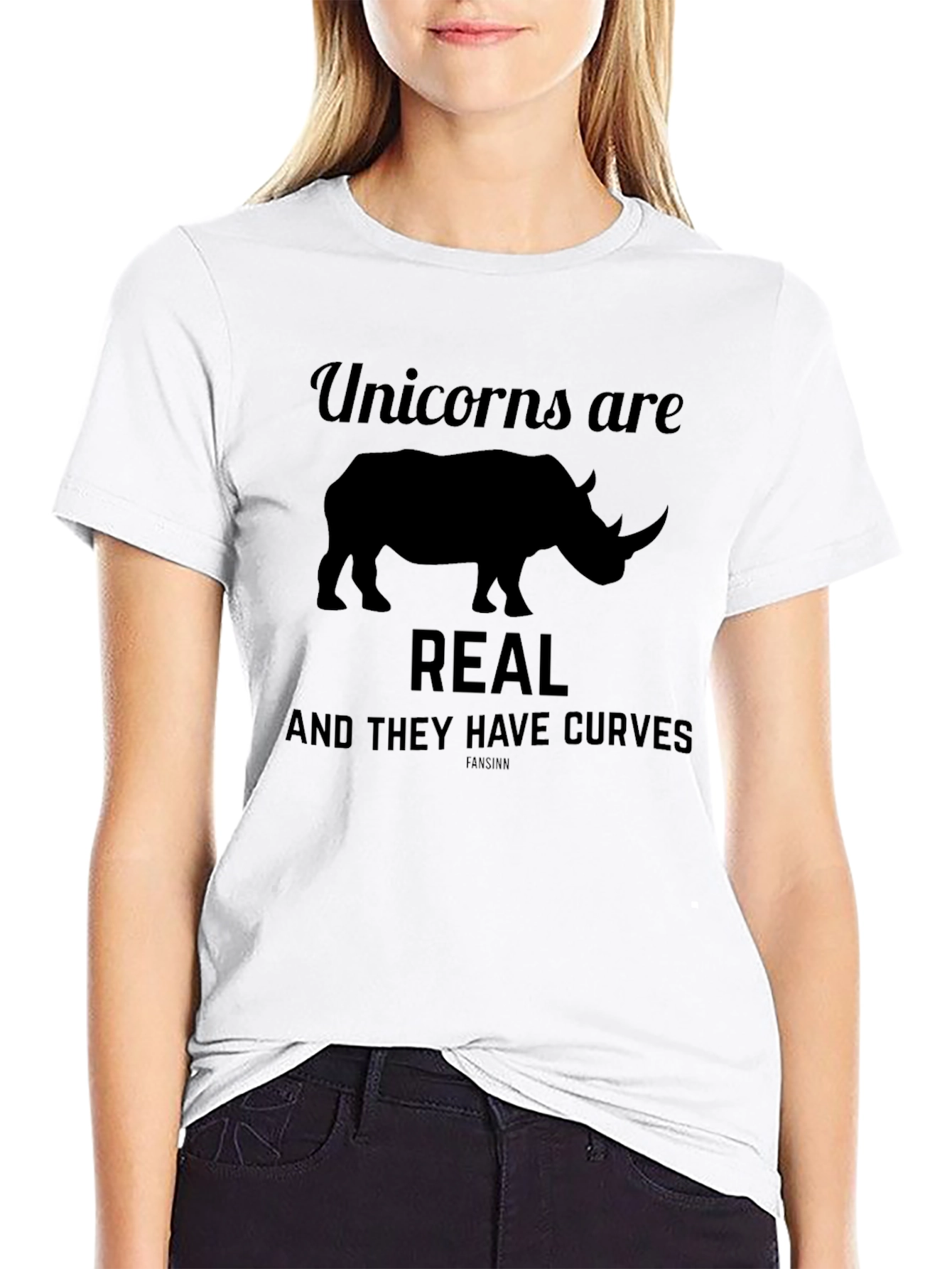 Black Unicorns Are Real Rhinoceros T-Shirt view 9