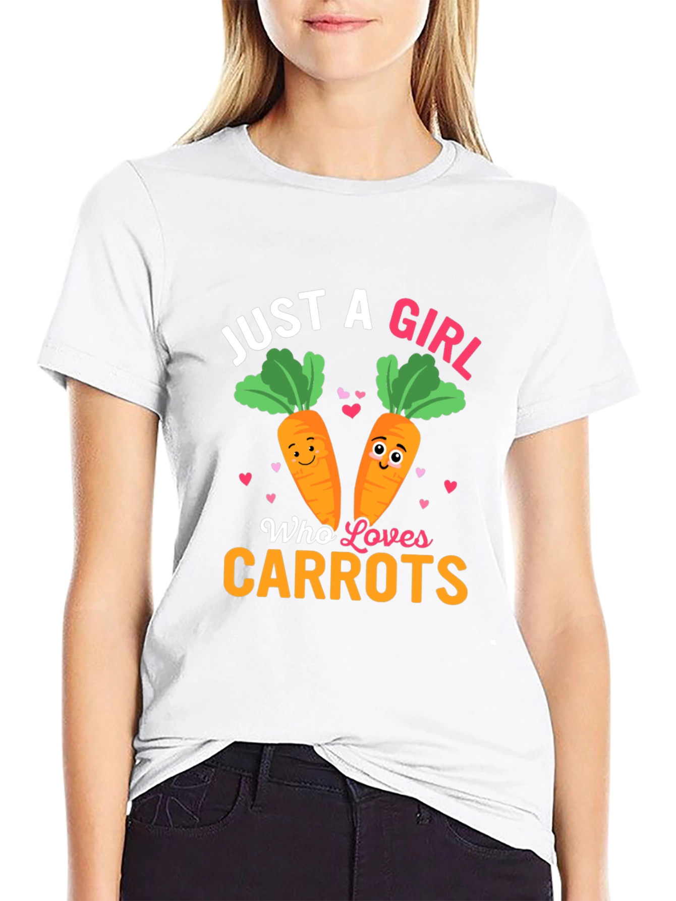 Black Just a Girl Who Loves Carrots Graphic Tee view 9