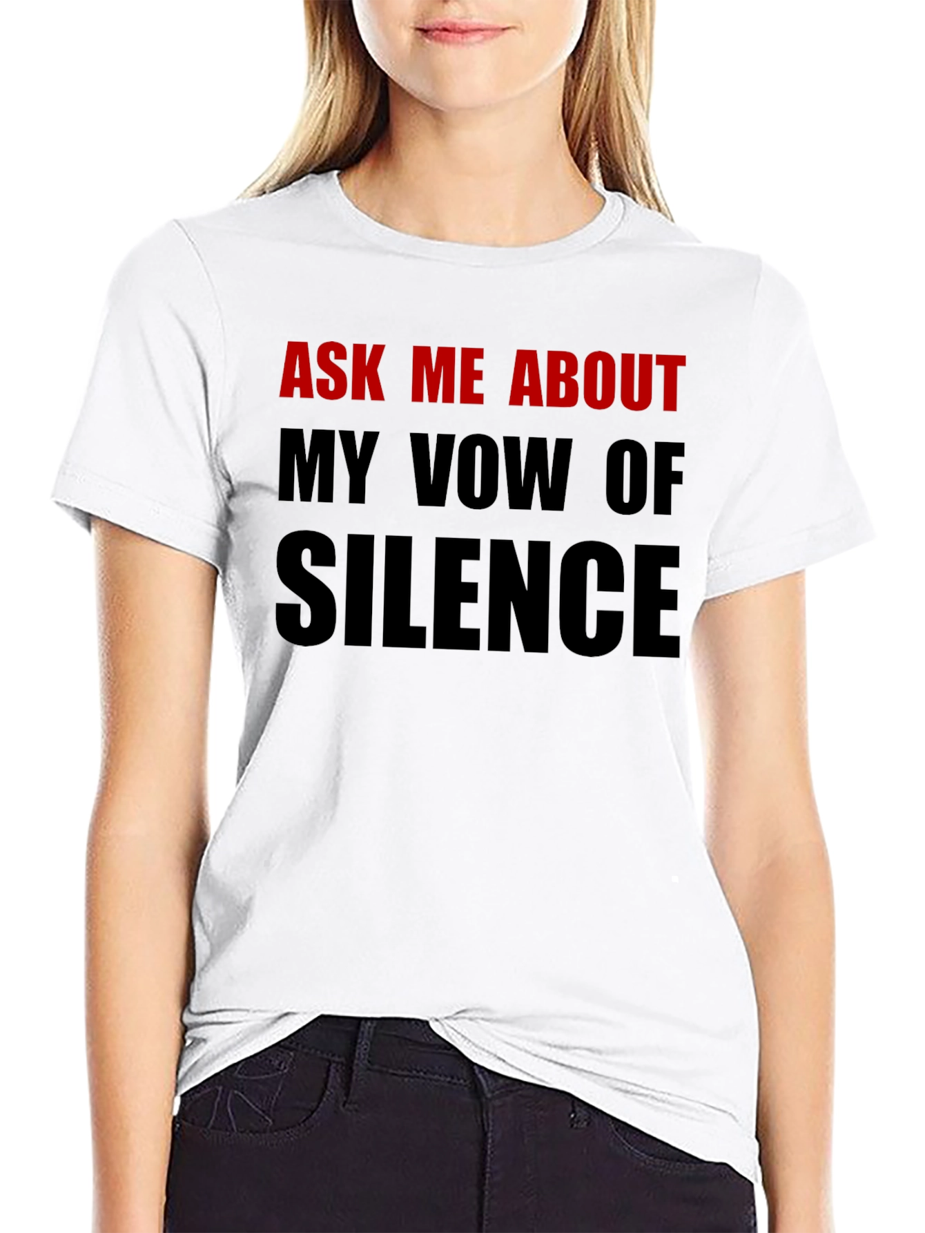 Black Ask Me About My Vow of Silence T-Shirt view 9