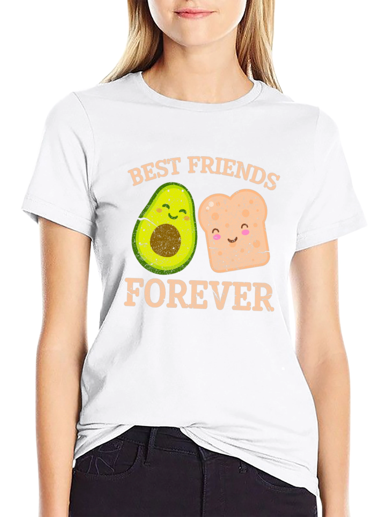 Black Best Friends Forever Avocado and Toast Graphic Tee view 9