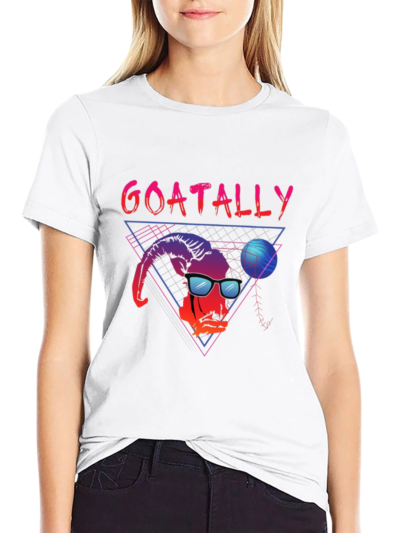 Black Goatally Awesome Retro T-Shirt view 9