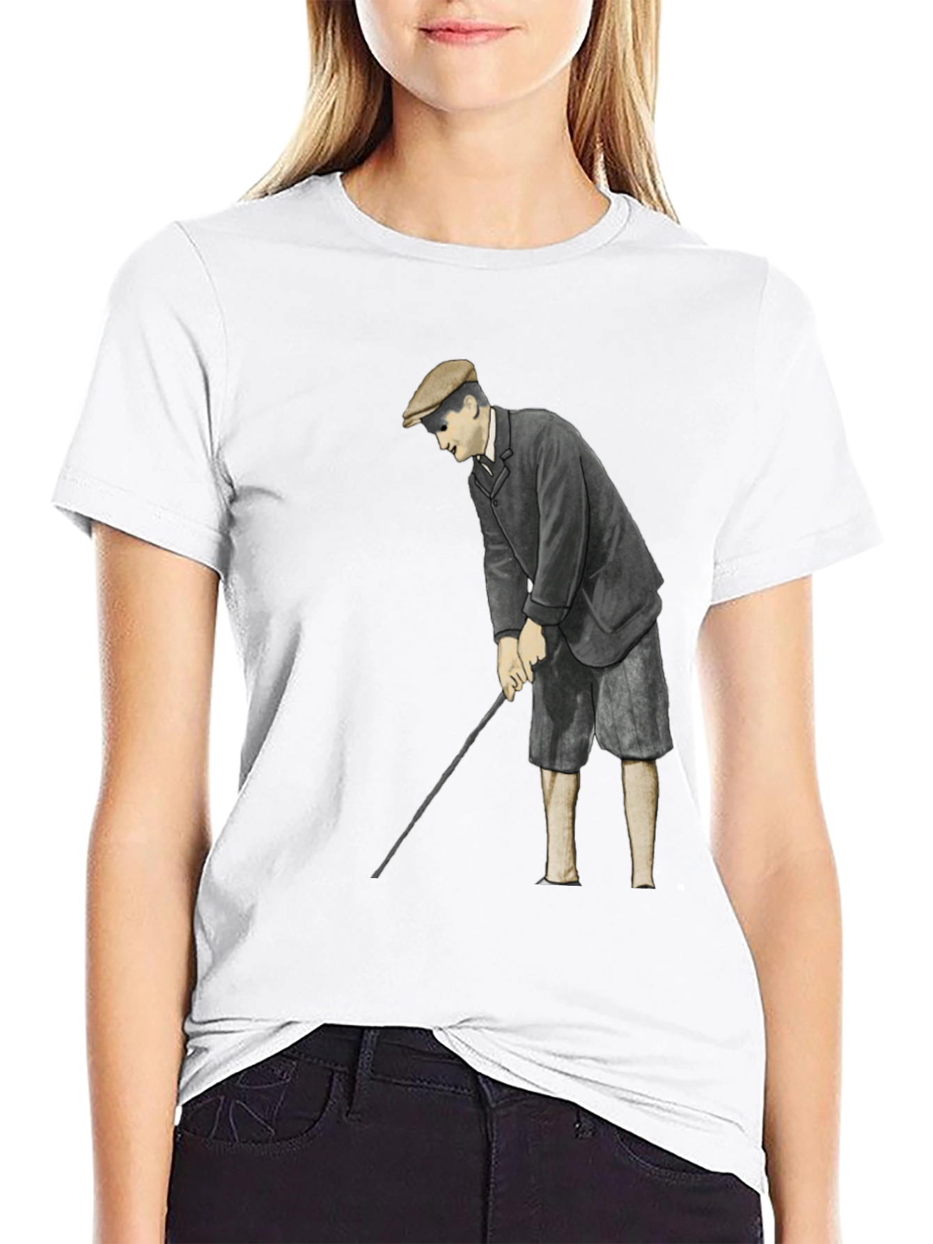 Black Vintage Golfer T-Shirt - Classic Style view 9