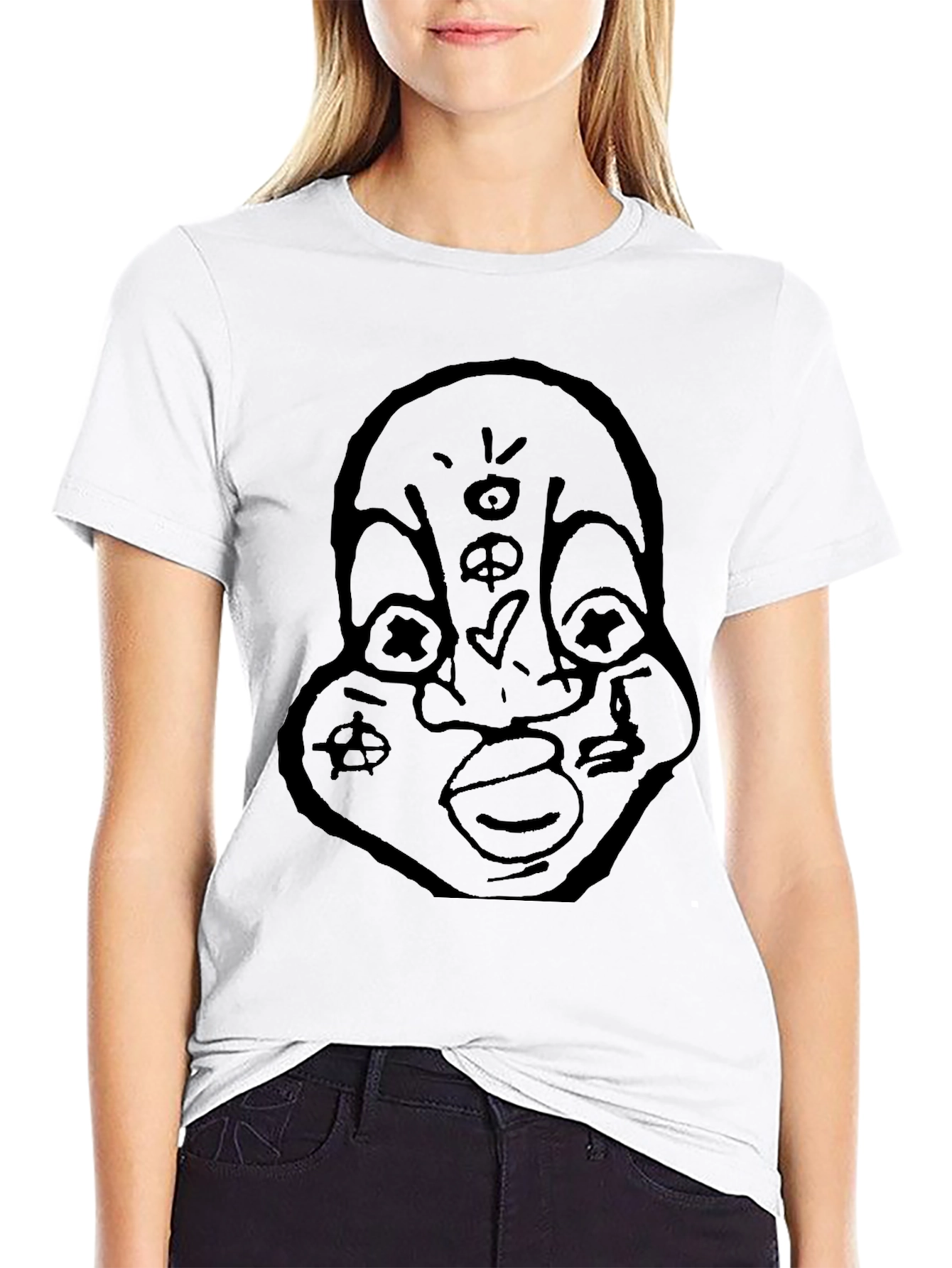 Black Unique Graphic Print Black T-Shirt view 9