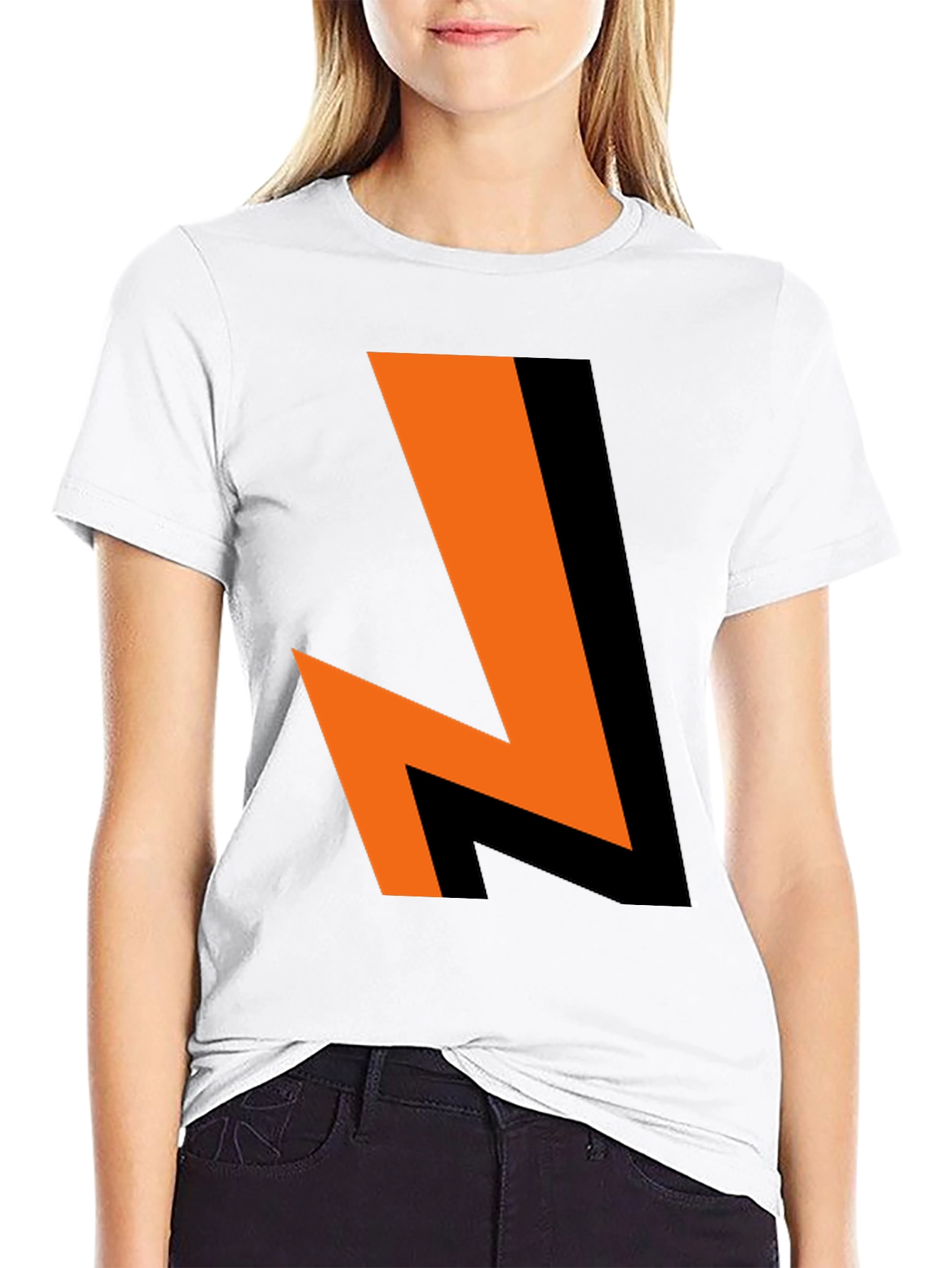 Black Bold Lightning Bolt Graphic Tee - Black Cotton Blend view 9